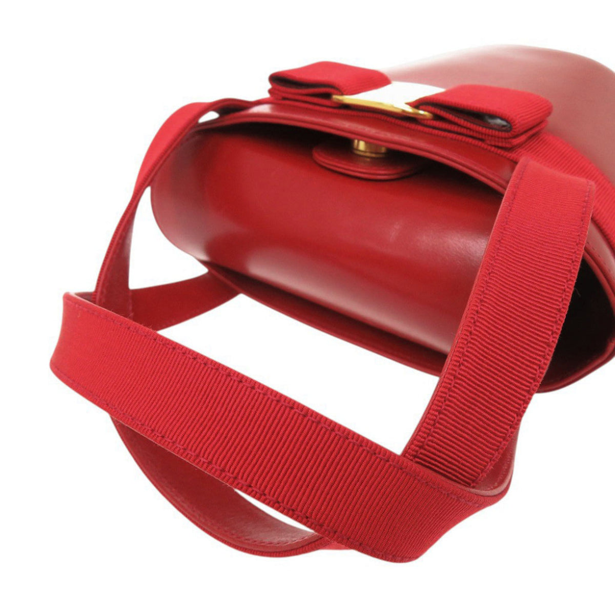 Salvatore Ferragamo Red Color Leather Handbag (Pre-Owned)