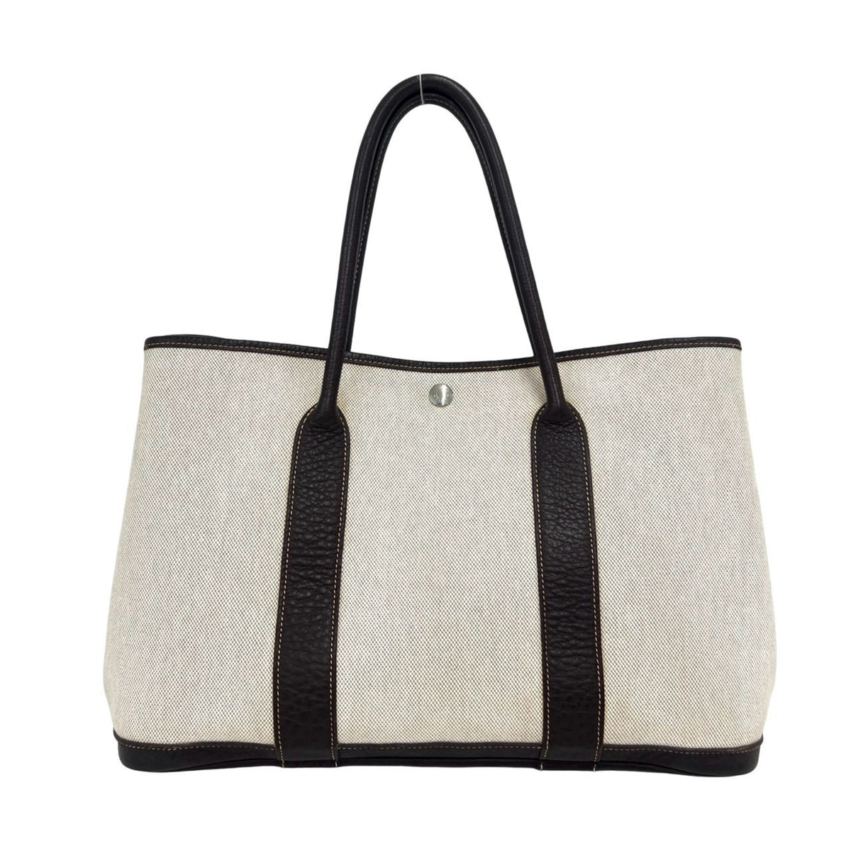 Hermes Brown Ivory Toile H Negonda Leather Tote Bag (Pre-Owned)