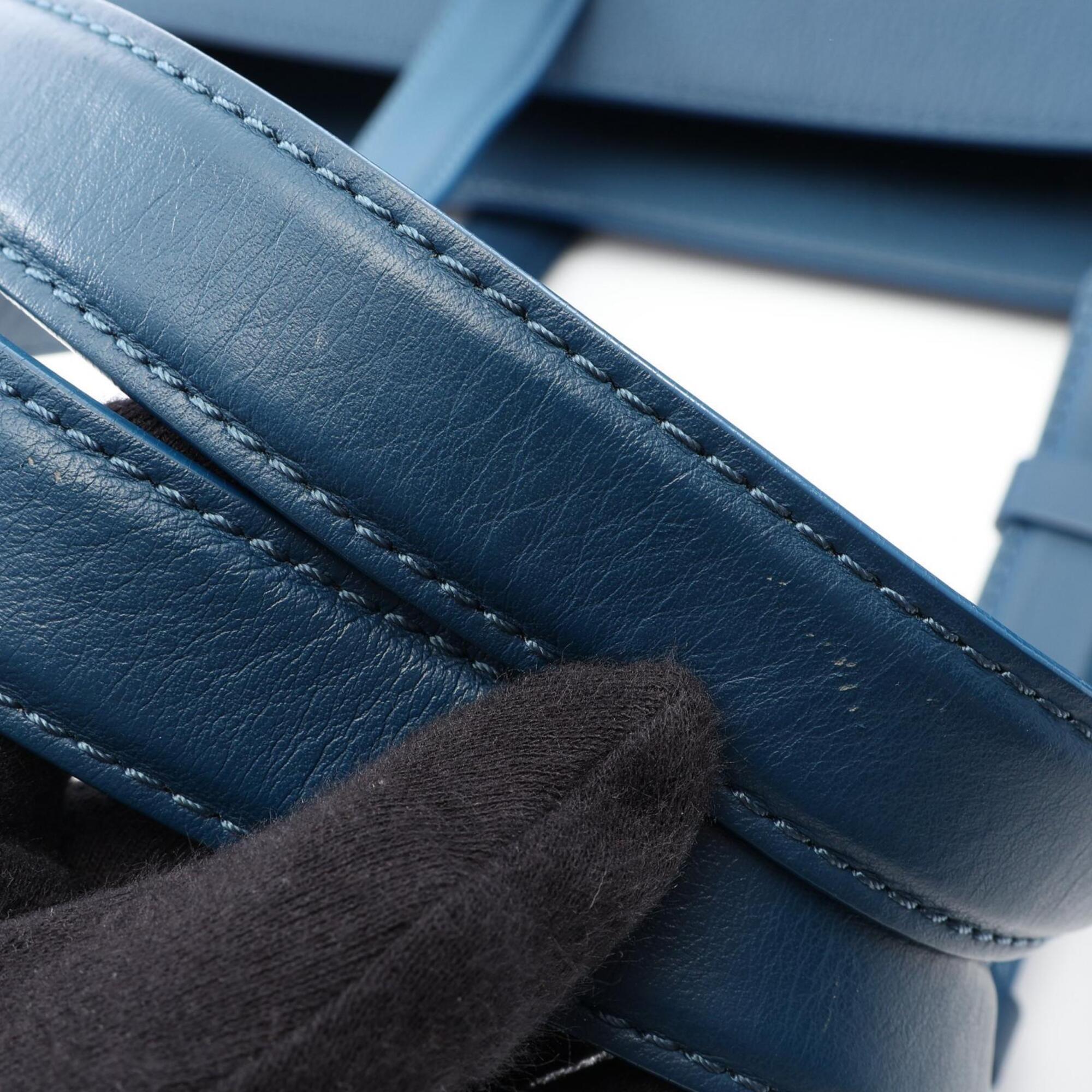 Louis Vuitton Blue Leather Handbag Tote Bag (Pre-Owned)