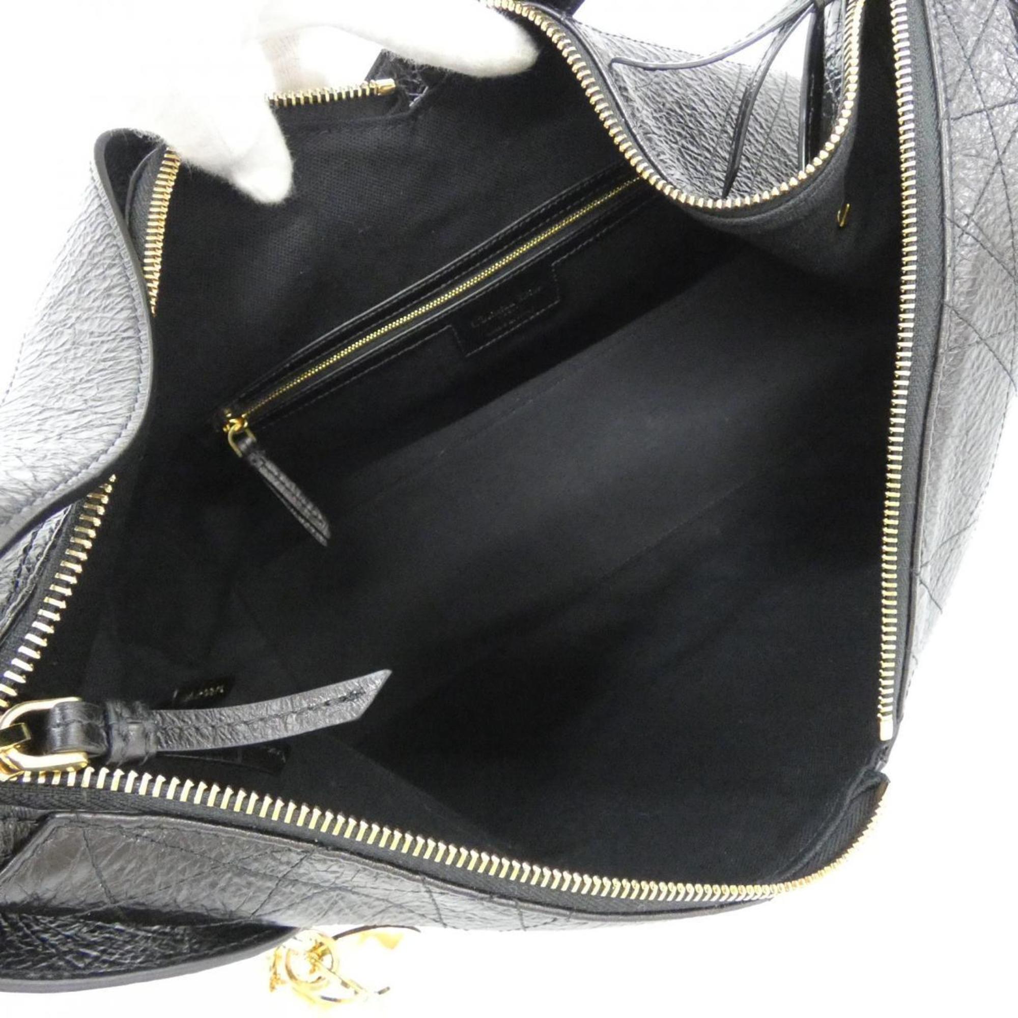 Christian Dior Black Leather Shoulder Bag (Pre-Owned)