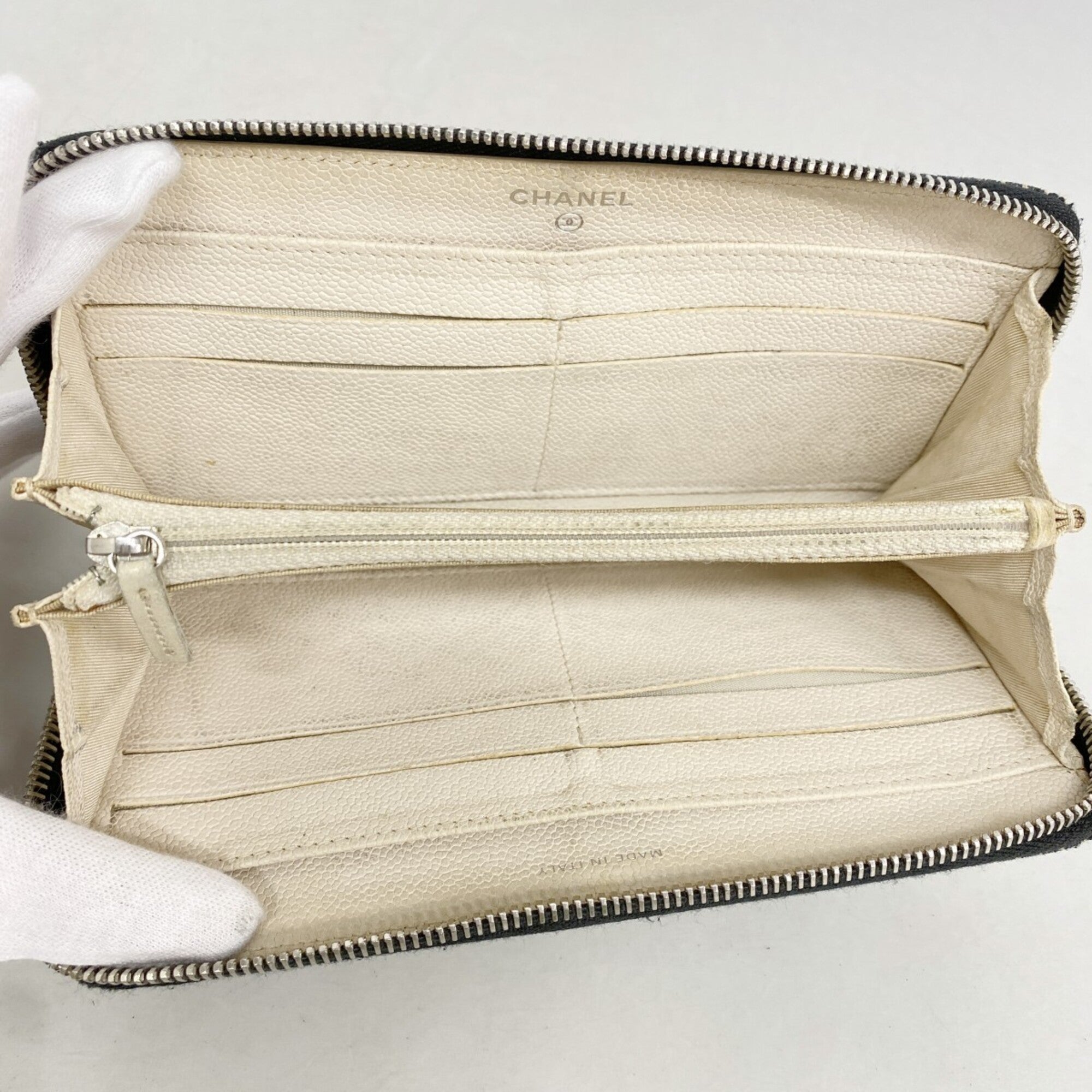 Chanel Black Denim Long Wallet (Bi-Fold) (Pre-Owned)