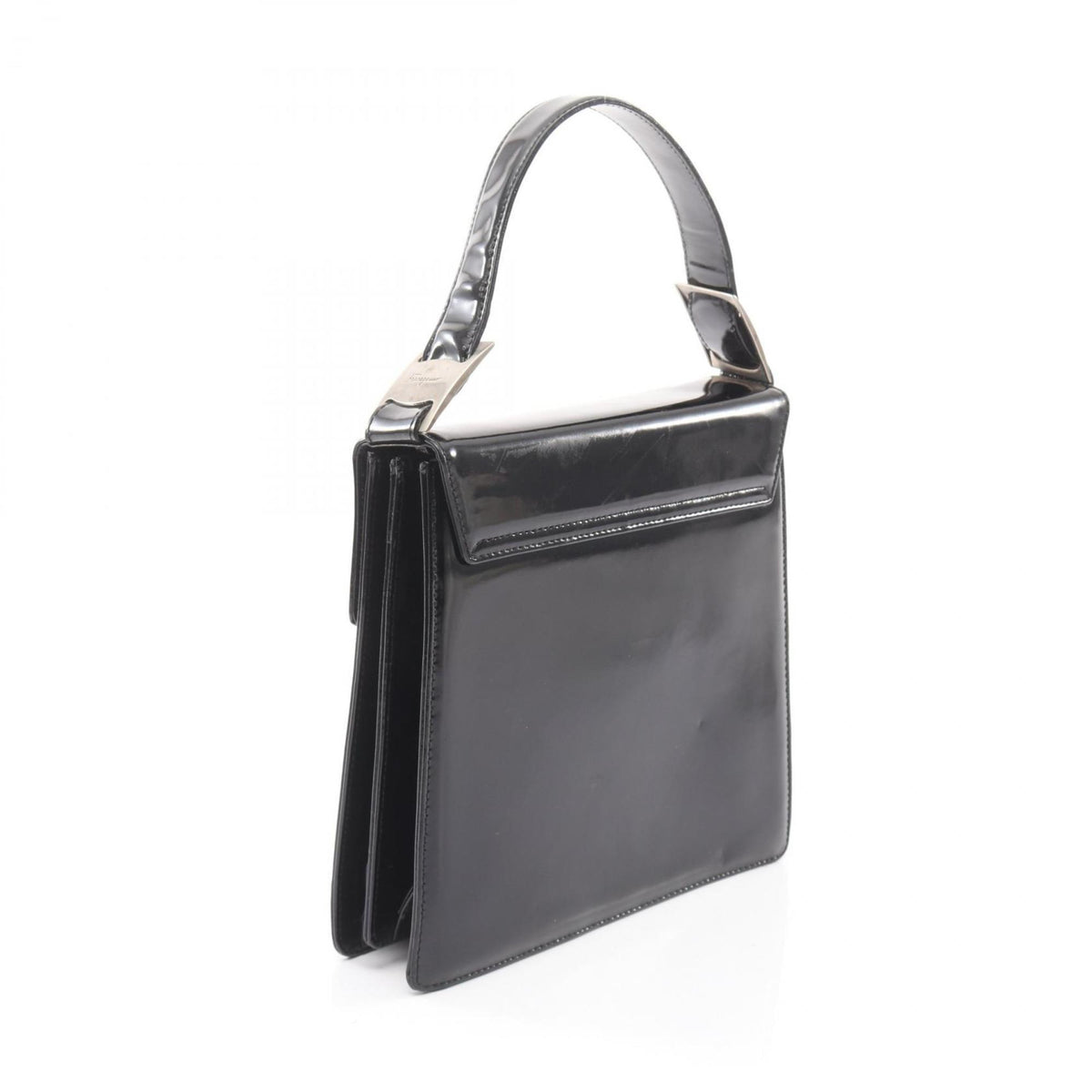 Salvatore Ferragamo Black Patent Leather Handbag (Pre-Owned)