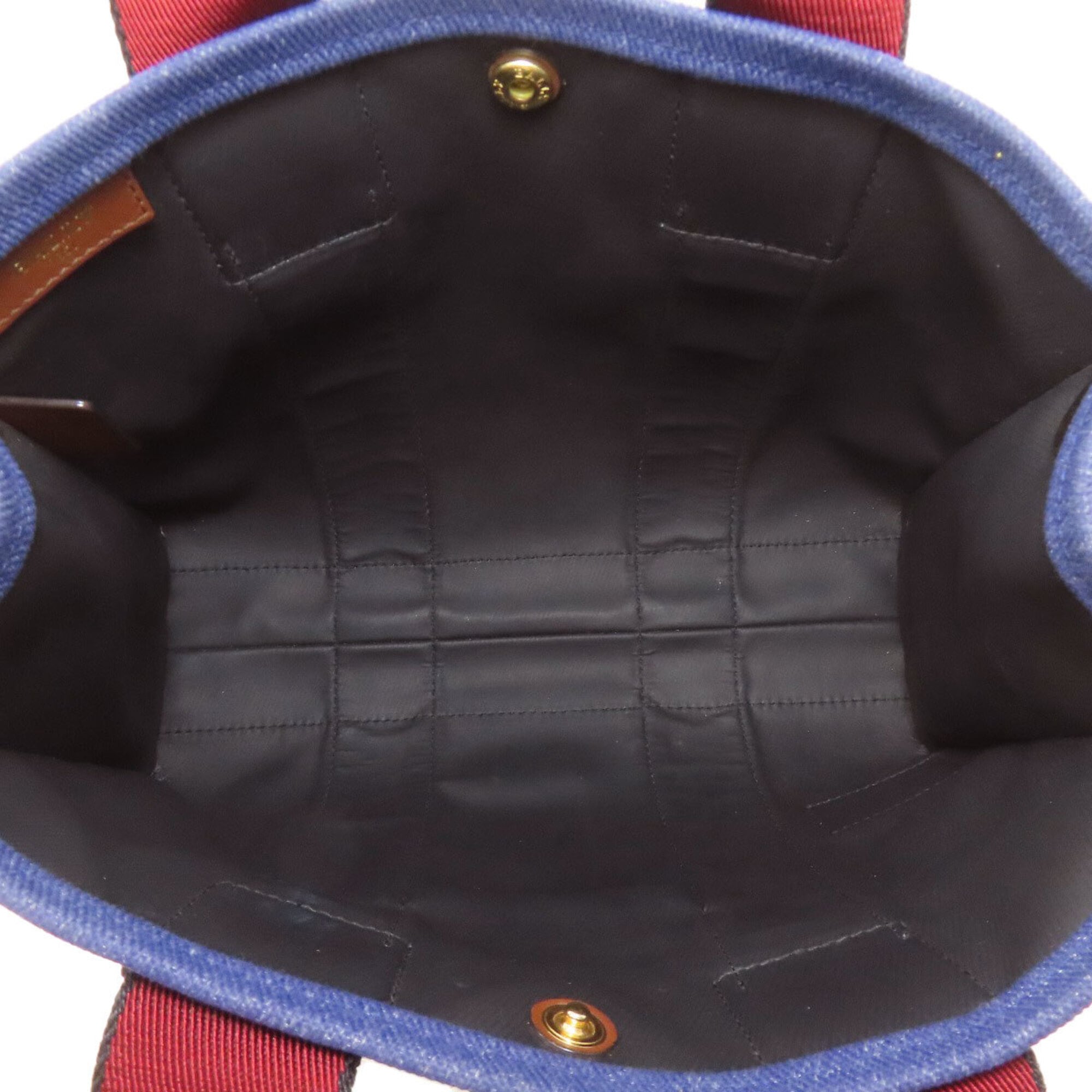 Bally Blue Canvas Handbag (Pre-Owned)