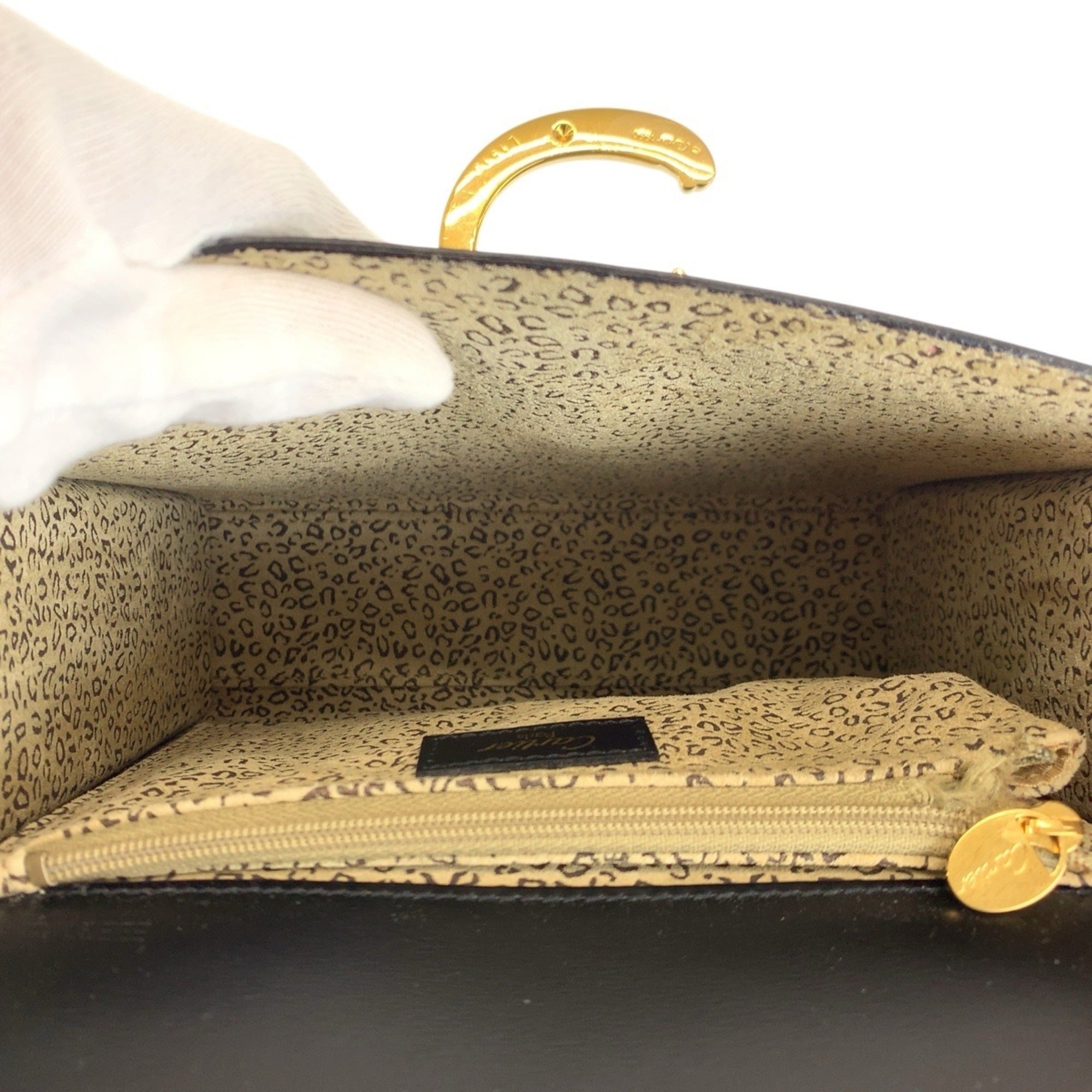 Cartier Black Leather Handbag (Pre-Owned)