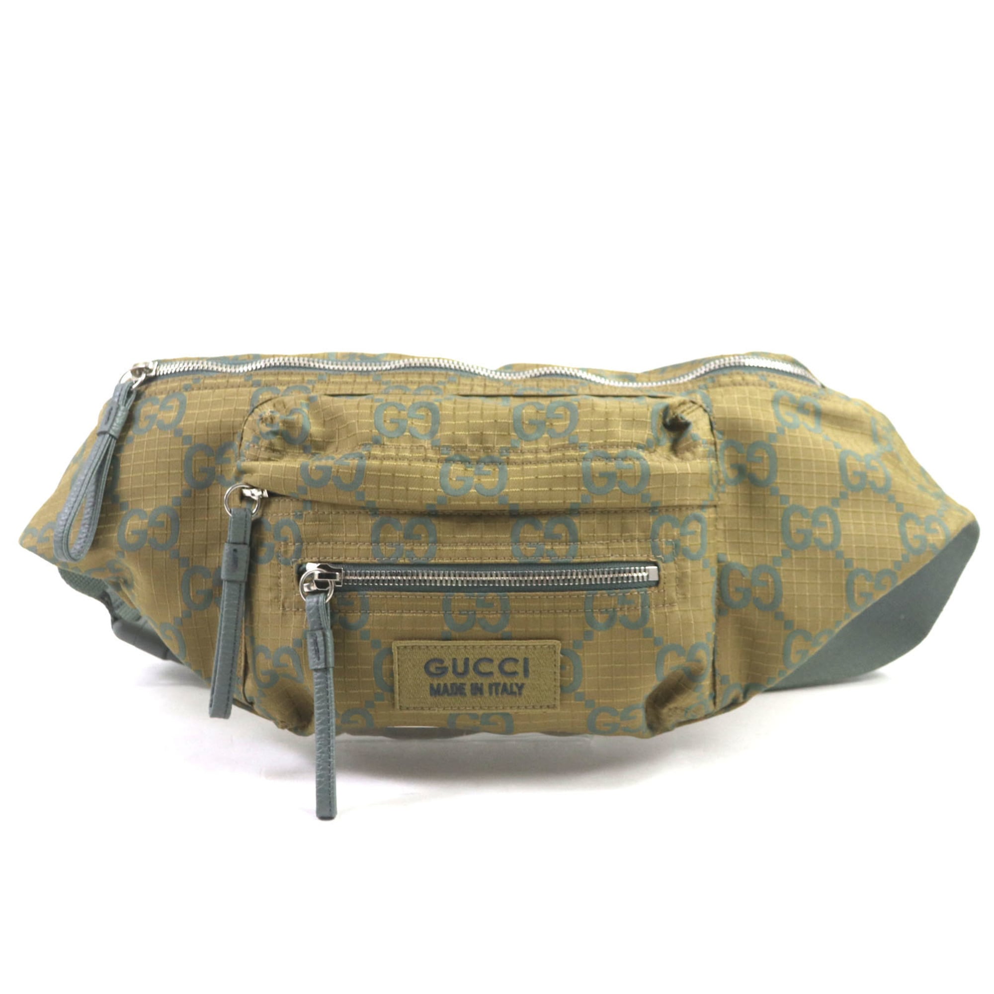 Gucci Khaki Nylon Leather Fanny Pack (Pre-Owned)