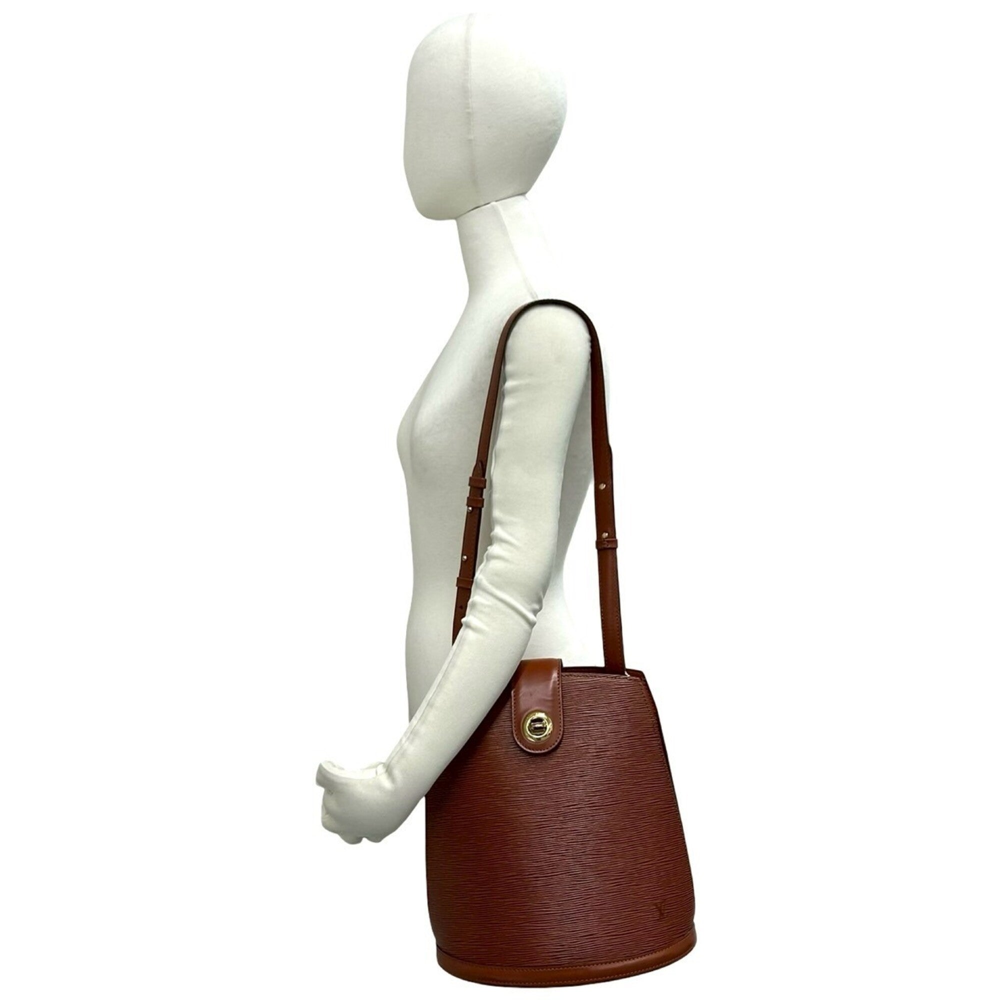 Louis Vuitton Brown Leather Shoulder Bag Tote Bag (Pre-Owned)