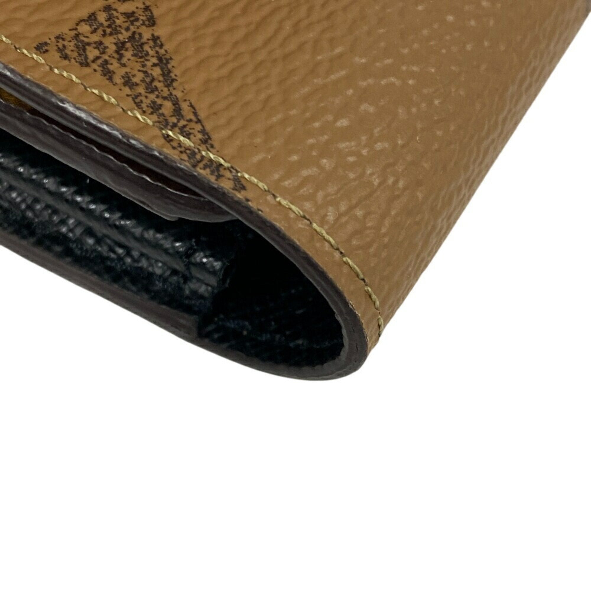 Louis Vuitton Brown Leather Wallet (Tri-Fold) (Pre-Owned)