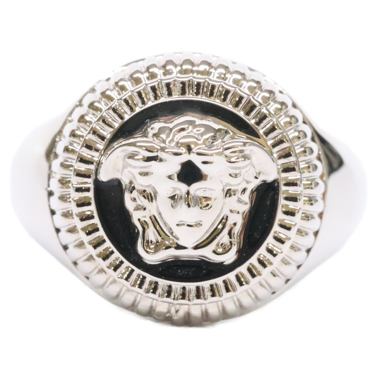 Versace Silver Metal Band Ring (Pre-Owned)