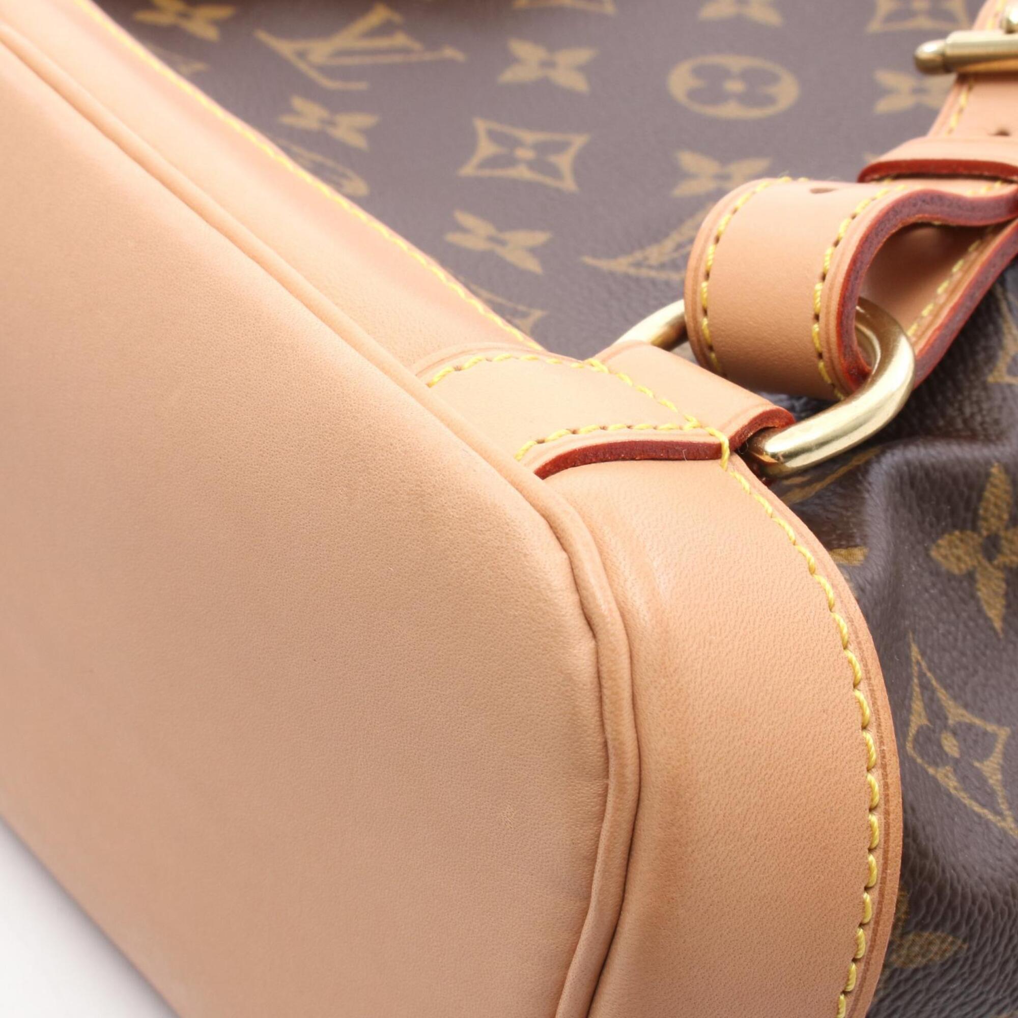 Louis Vuitton Brown Coated Canvas Leather Backpack Handbag (Pre-Owned)
