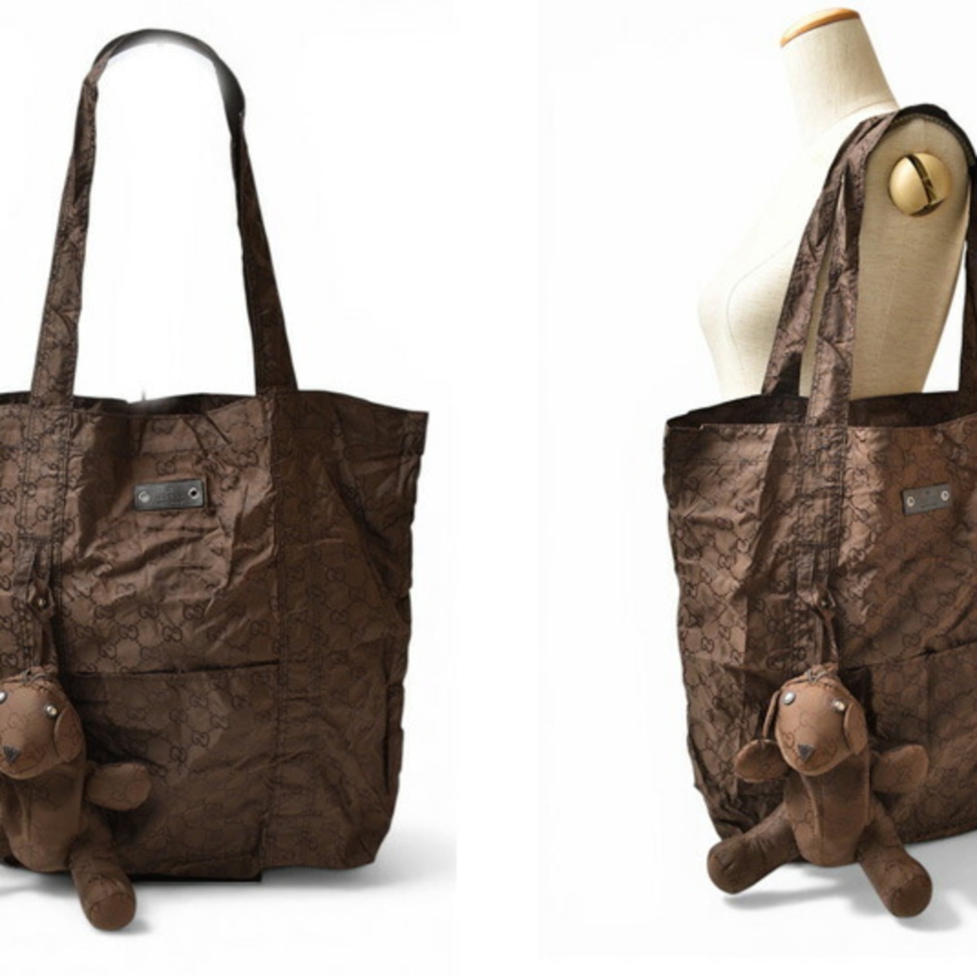 Gucci Brown Nylon Tote Bag (Pre-Owned)