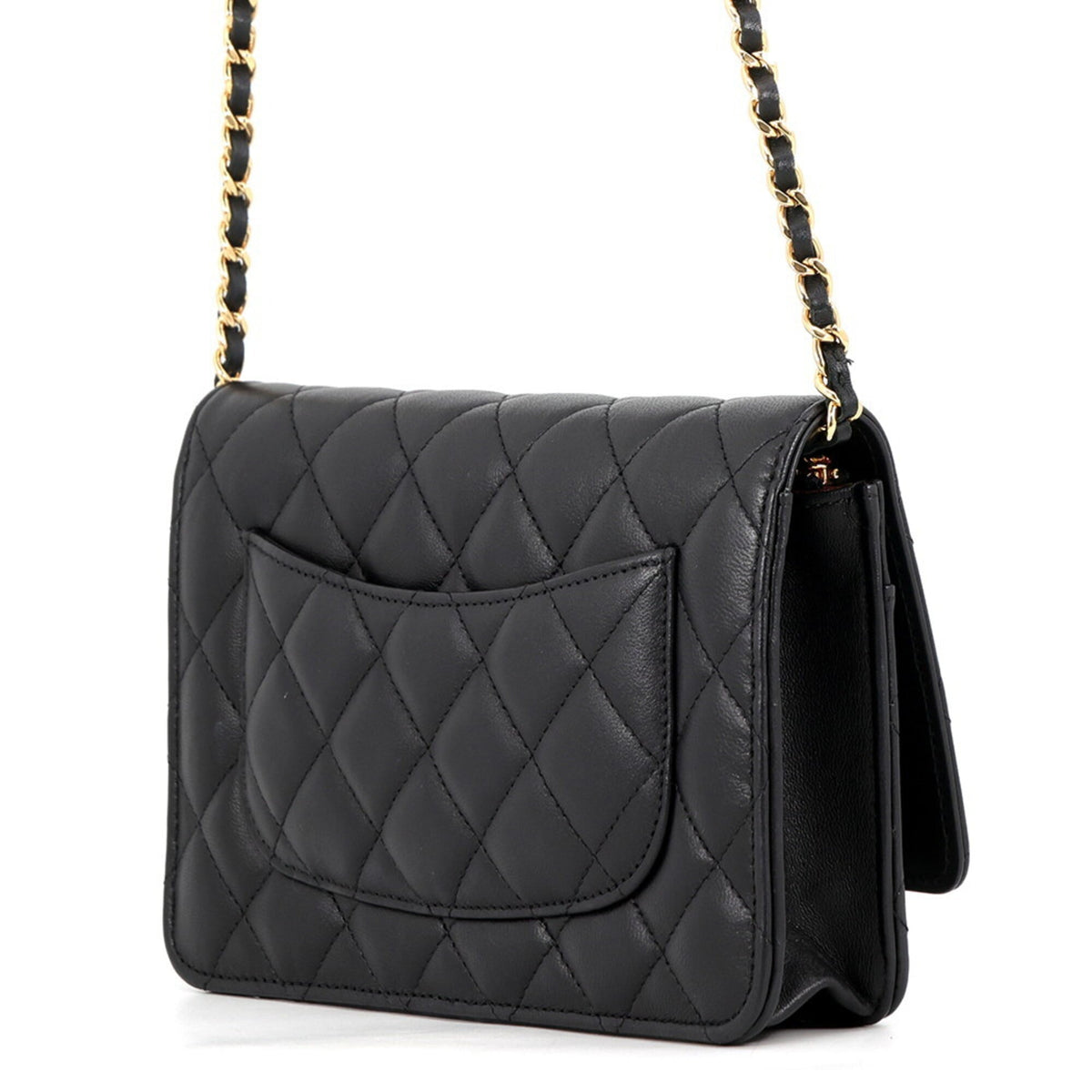 Chanel Black Leather Chain/Shoulder Wallet (Pre-Owned)