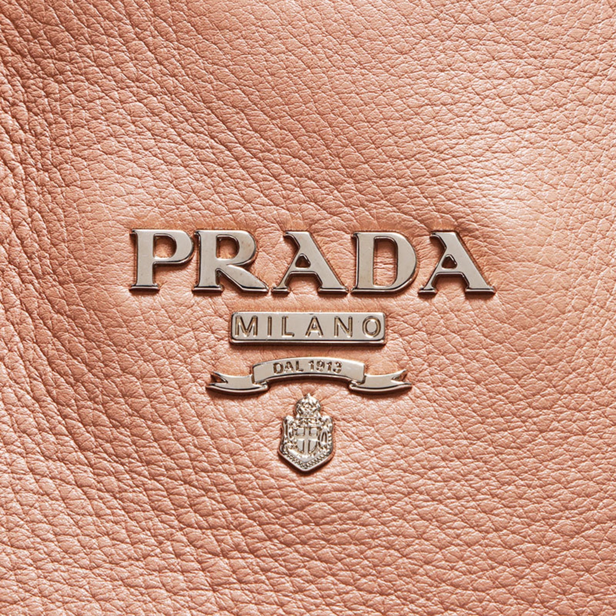 Prada Pink Leather Shoulder Bag (Pre-Owned)