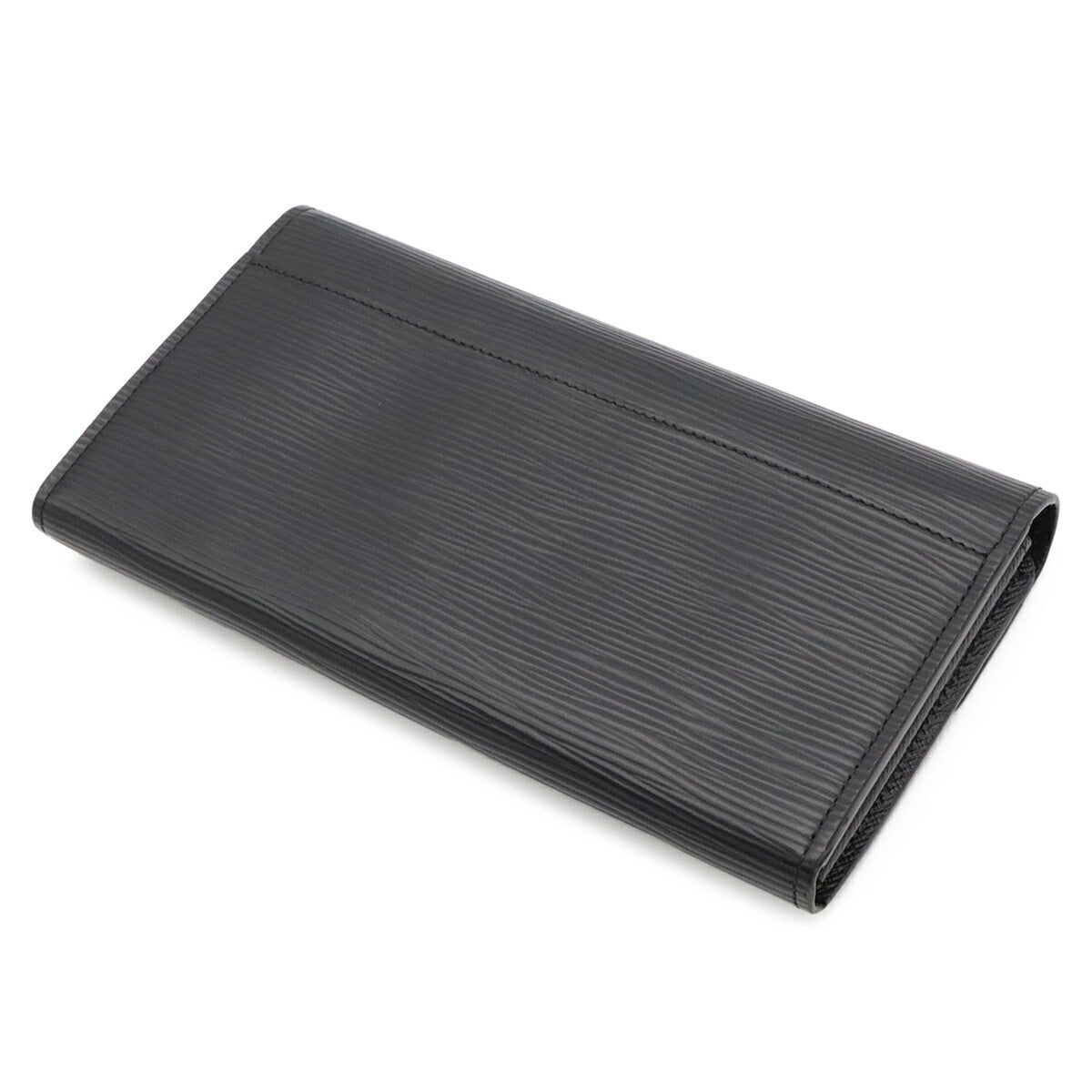 Louis Vuitton Black Noir Epi Leather Long Wallet (Bi-Fold) (Pre-Owned)