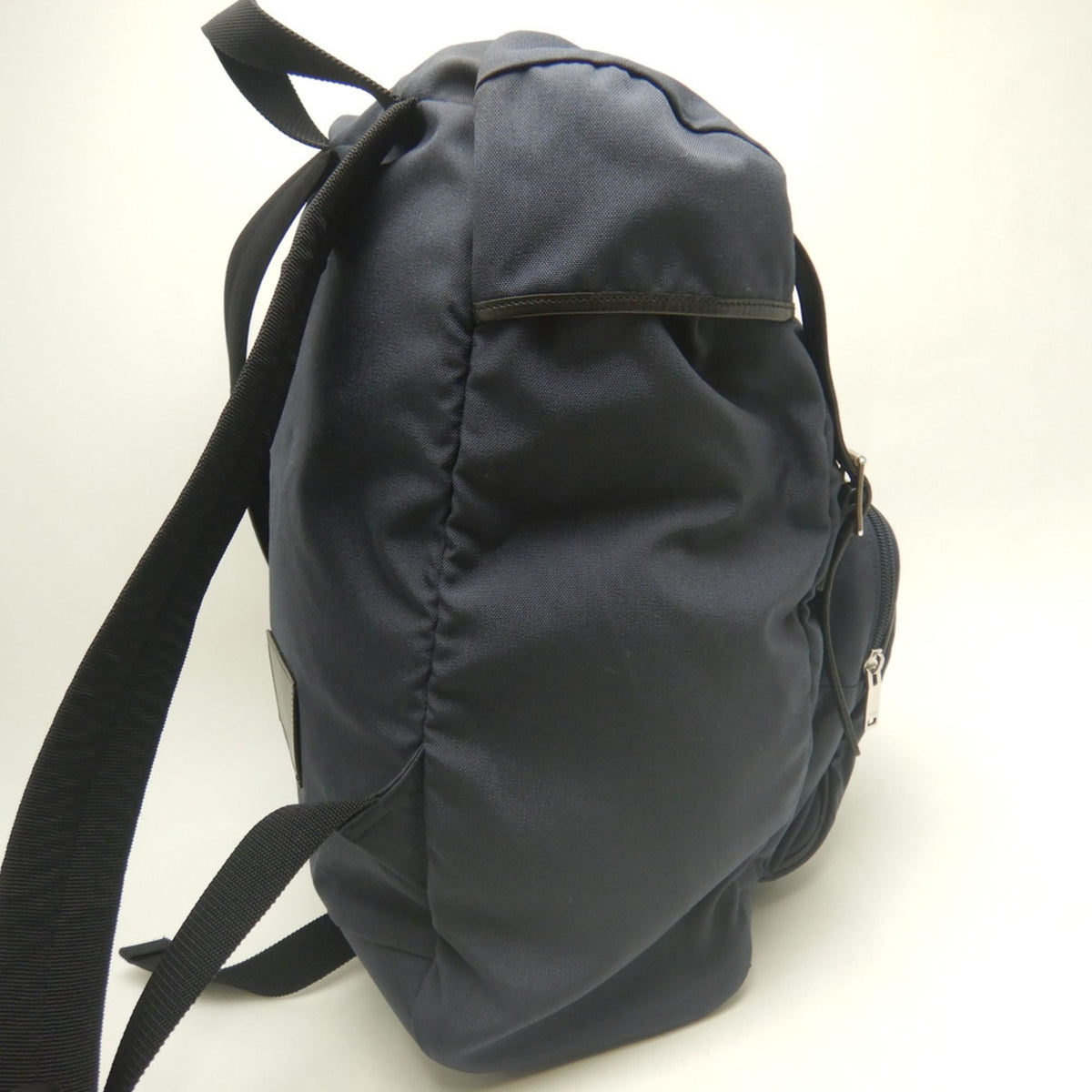 Yves Saint Laurent Navy Canvas Leather Backpack (Pre-Owned)