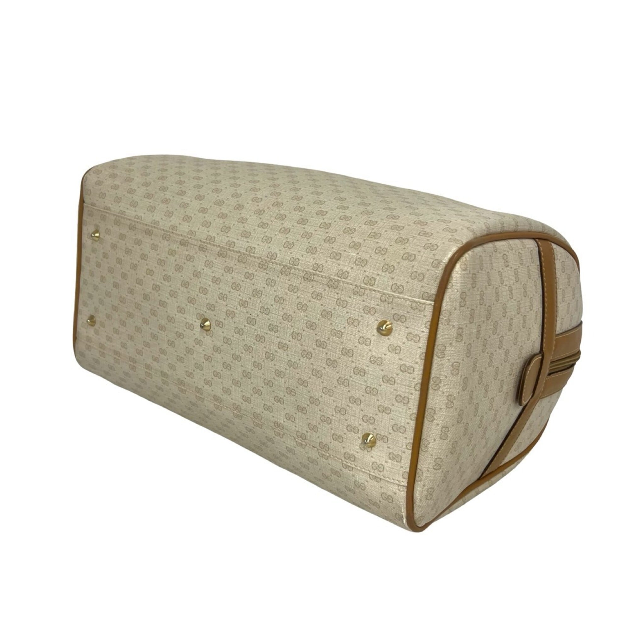 Gucci Beige Leather Pvc Boston Bag Handbag (Pre-Owned)