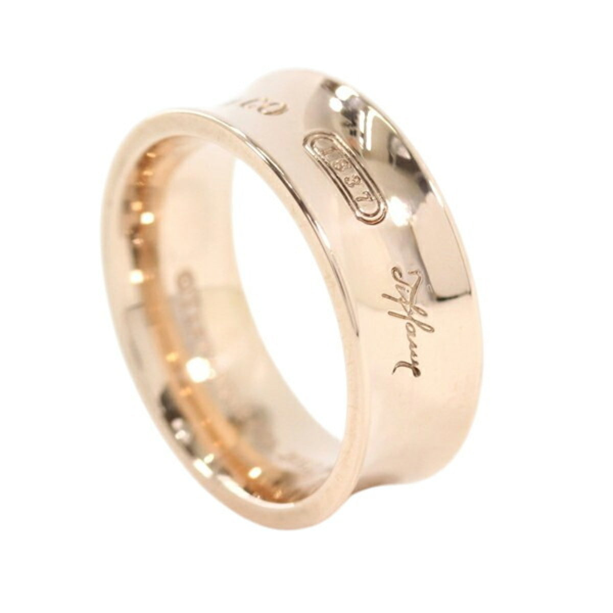 Tiffany Pink Rose Gold Metal Band Ring (Pre-Owned)