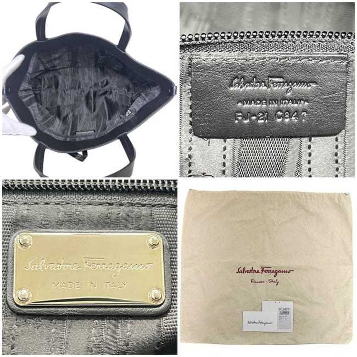 Salvatore Ferragamo Black Patent Leather Tote Bag (Pre-Owned)