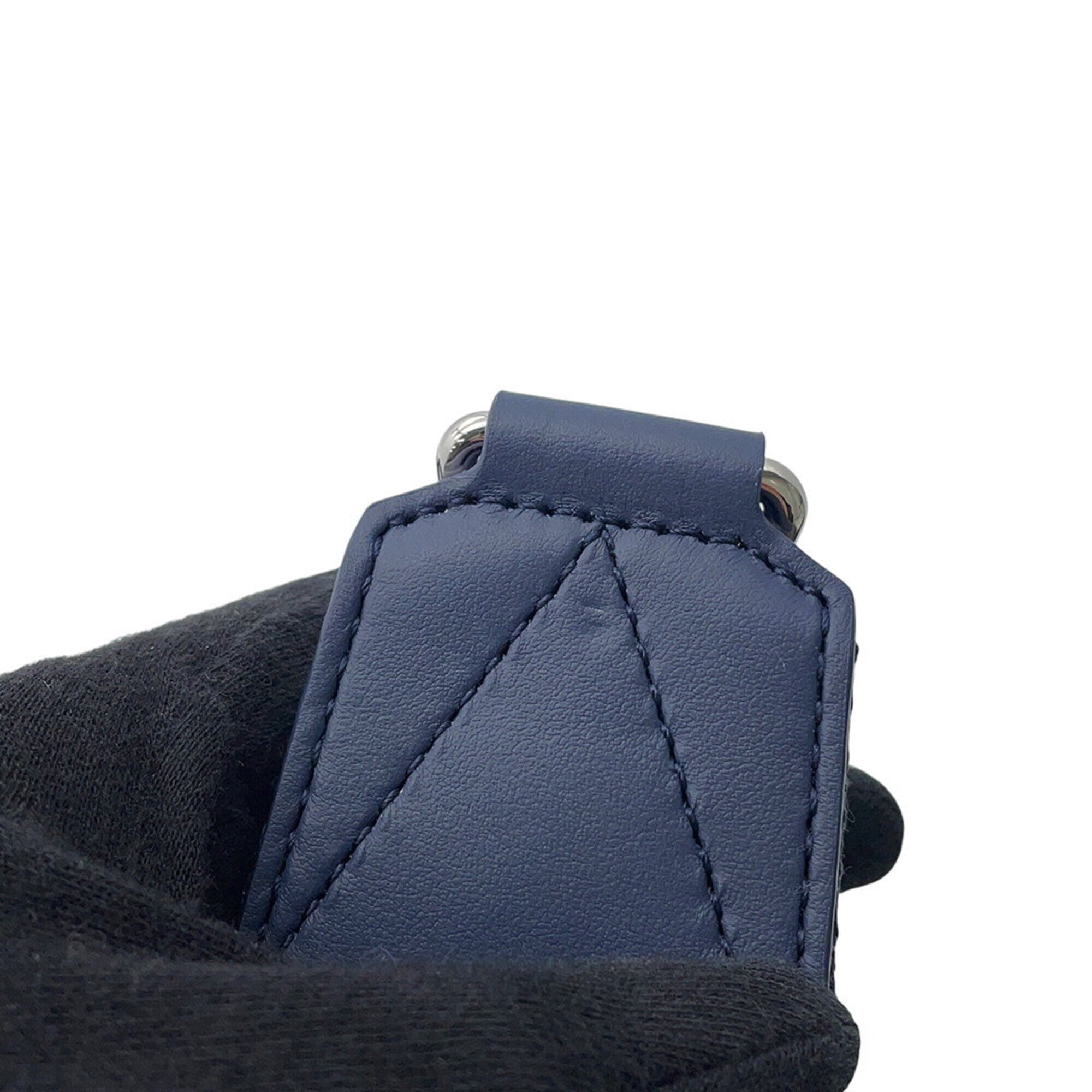 Louis Vuitton Navy Leather Handbag Shoulder Bag (Pre-Owned)