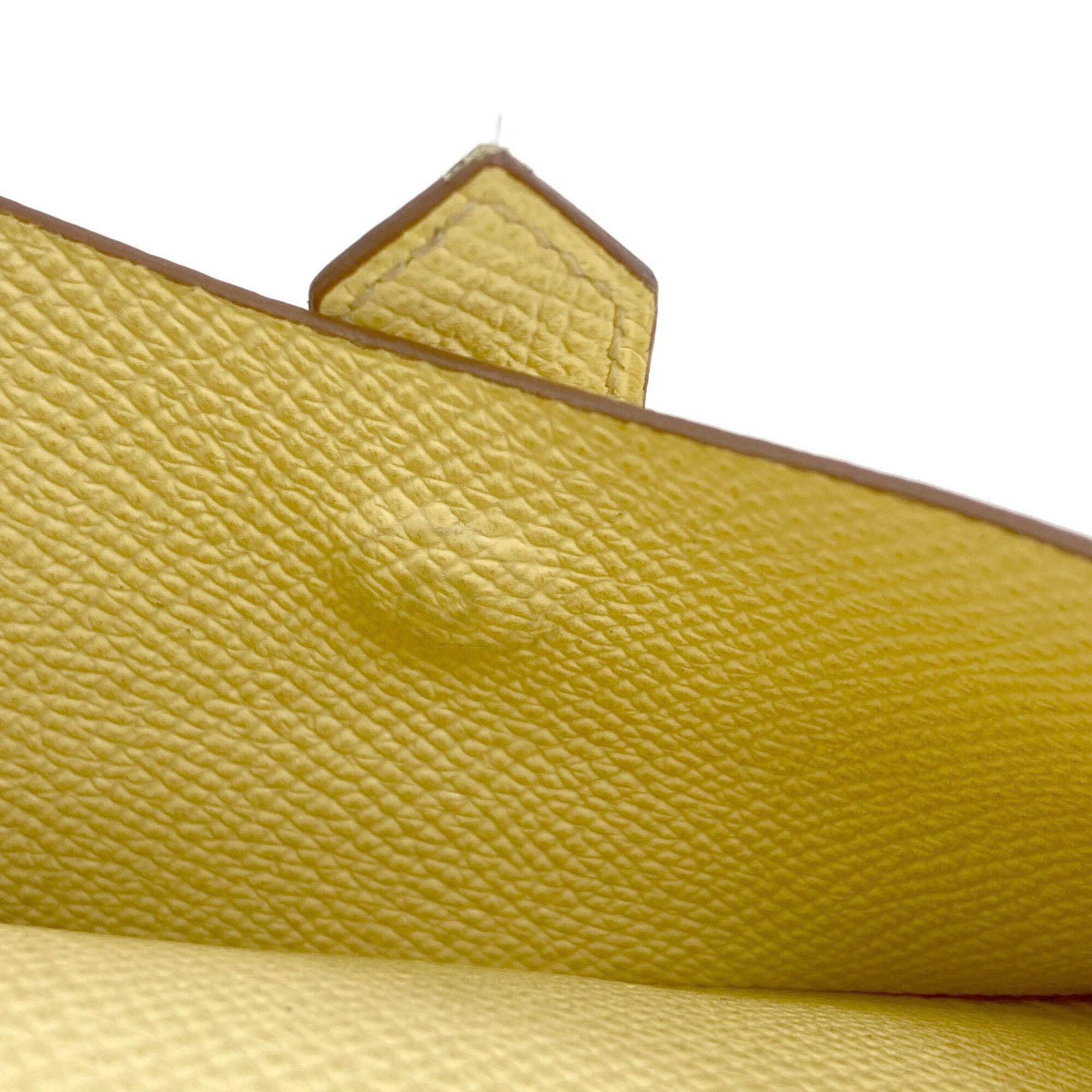 Hermes Yellow Epsom Leather Coin Purse/Coin Case (Pre-Owned)