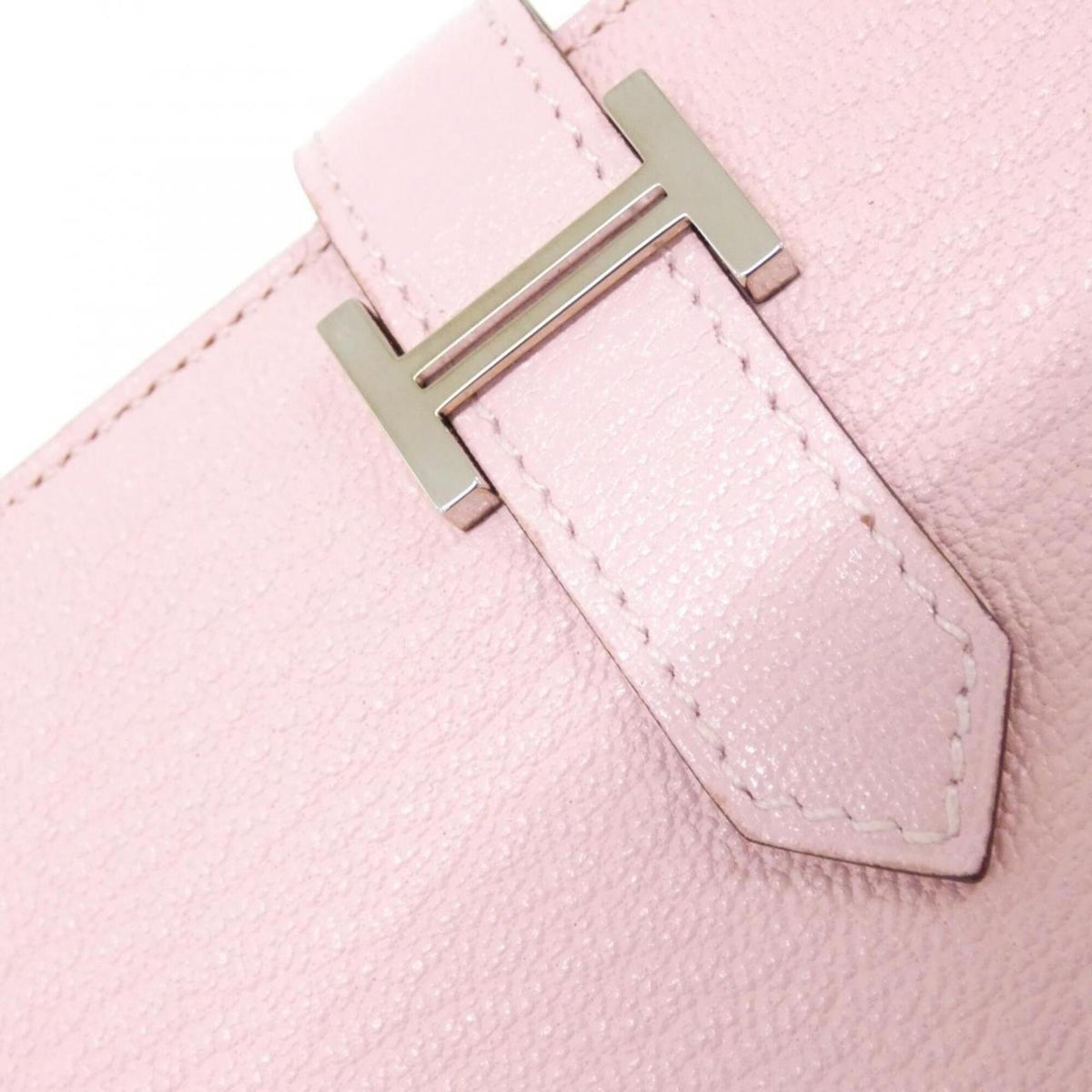 Hermes Rose Sakura Chevre Leather Long Wallet (Bi-Fold) (Pre-Owned)