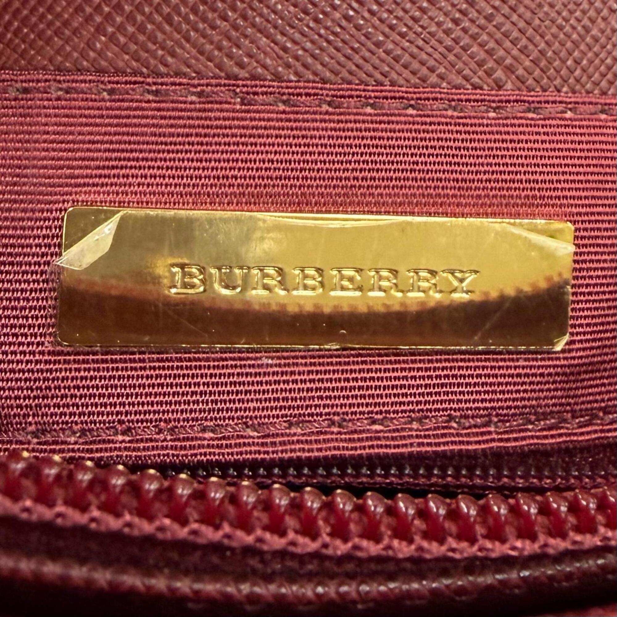 Burberry Beige Bordeaux Leather Tote Bag (Pre-Owned)