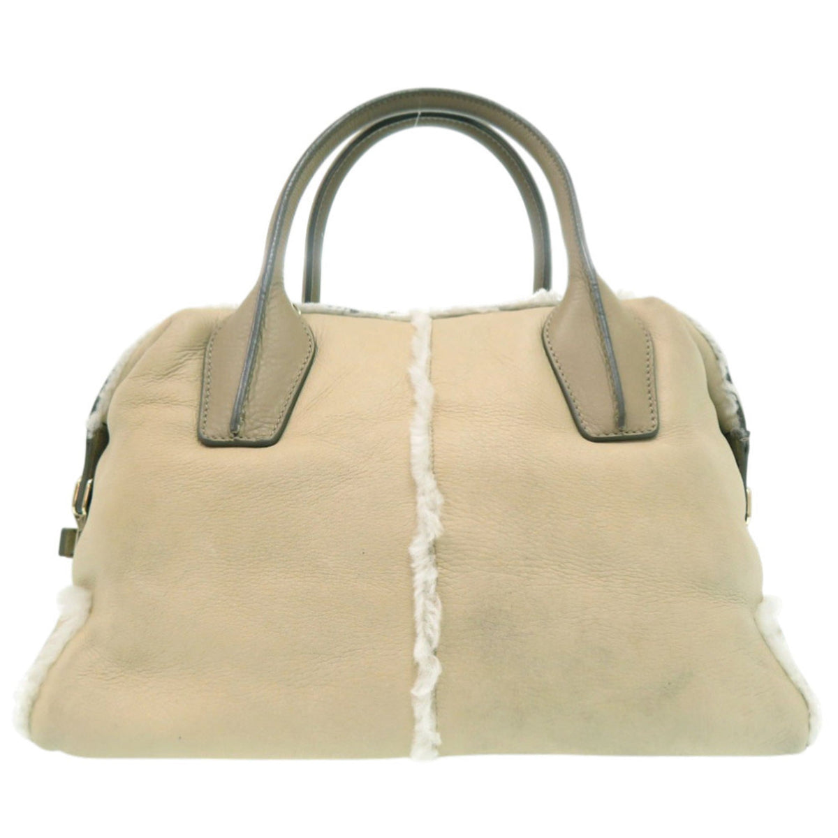 Tod's Beige Grayish Leather Leather Handbag (Pre-Owned)
