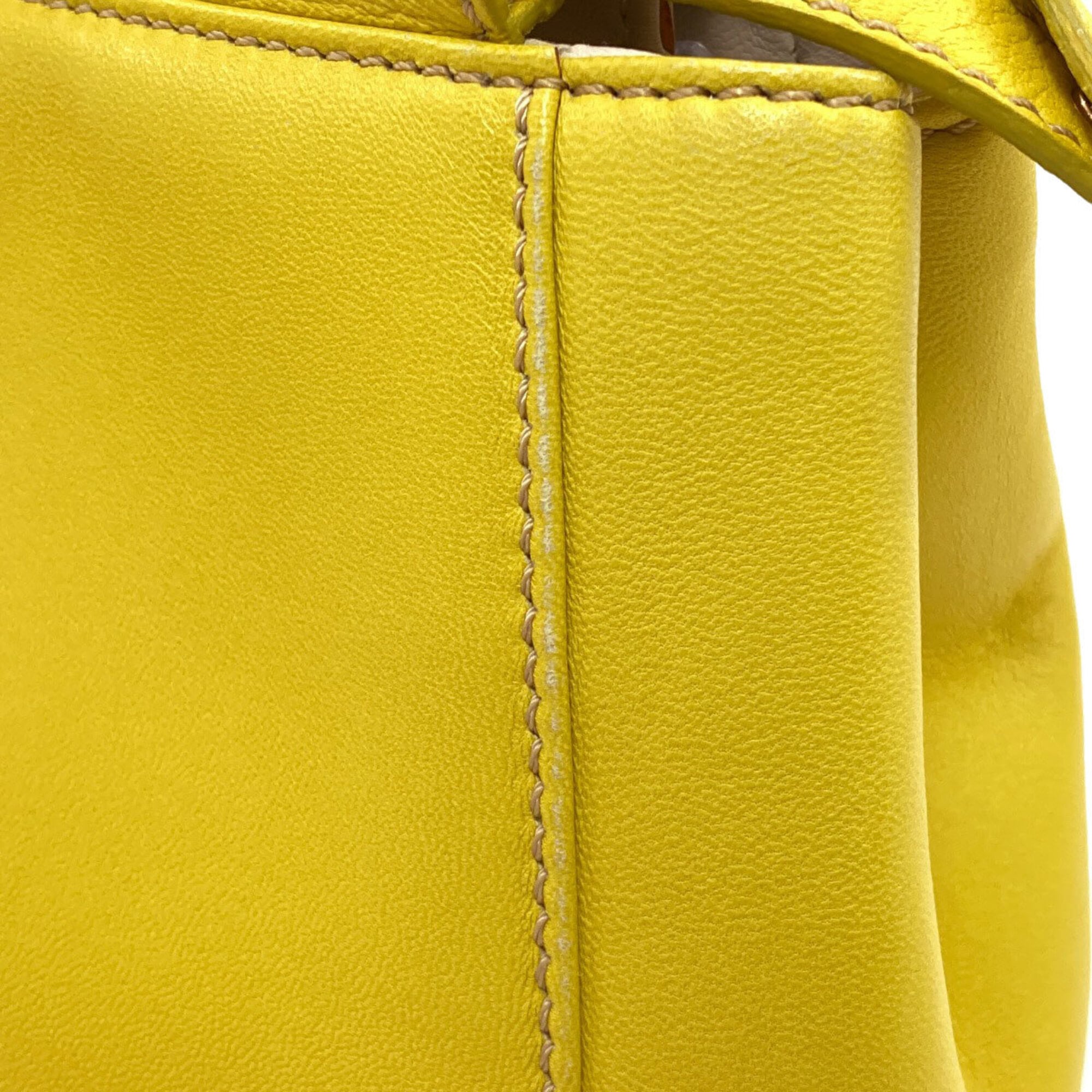 Fendi Blue Yellow Leather Handbag (Pre-Owned)