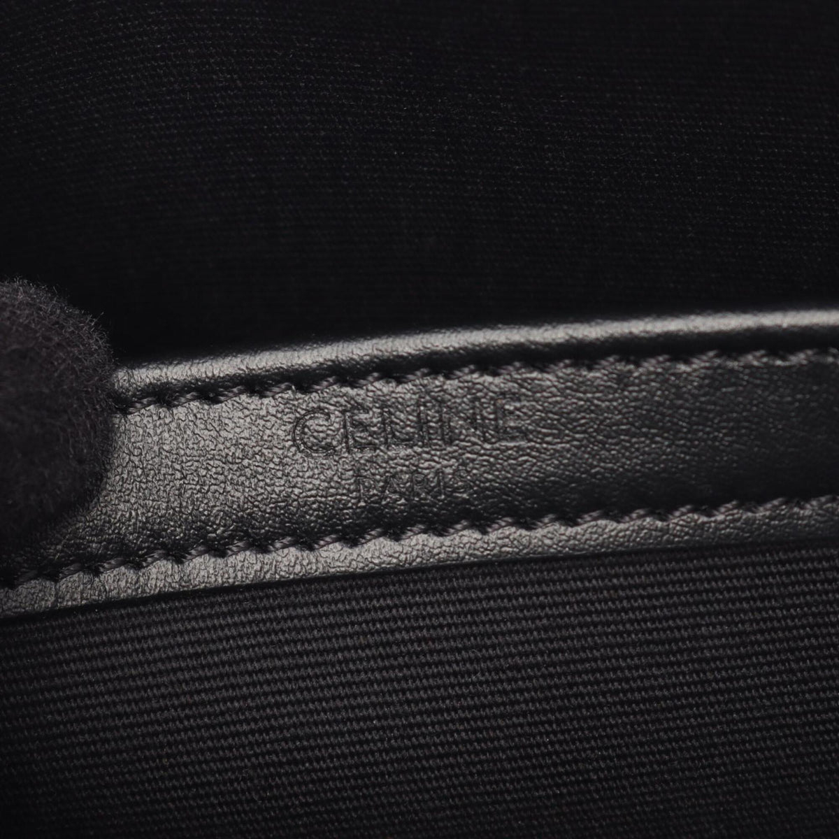 Celine Black Coated Canvas Leather Handbag Messenger Bag Shoulder Bag (Pre-Owned)