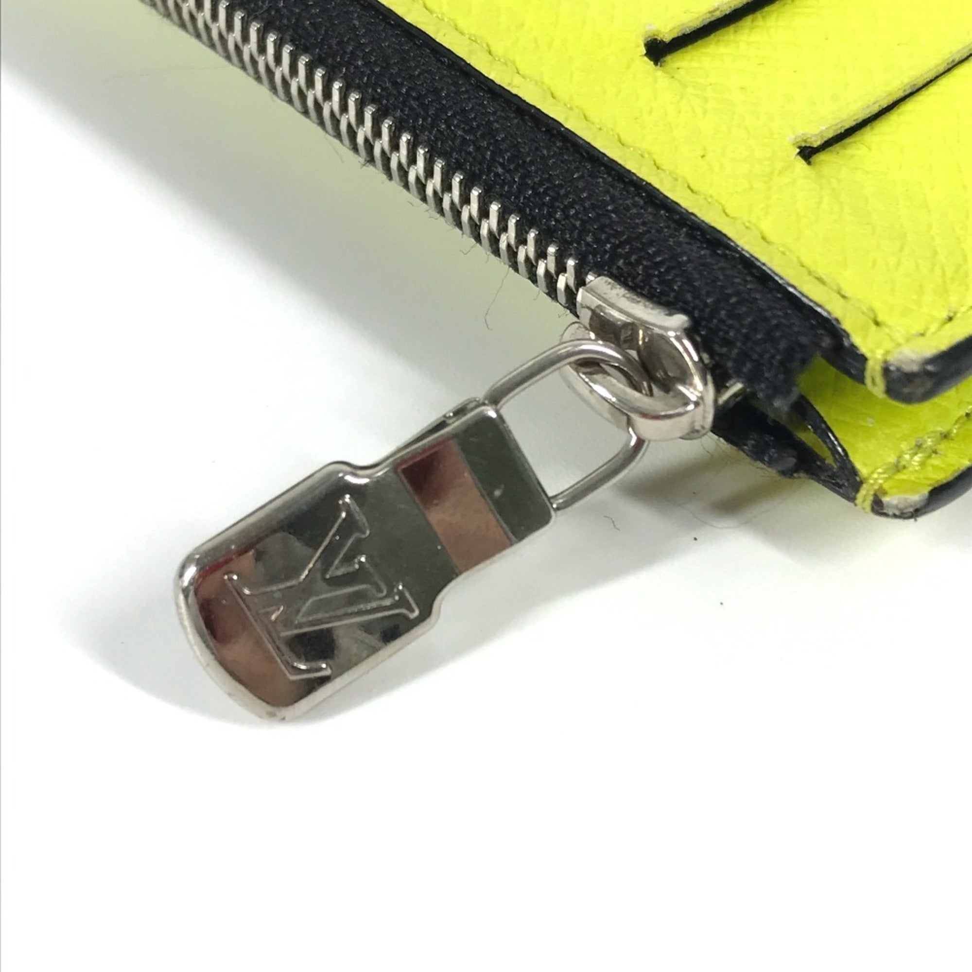 Louis Vuitton Taiga Yellow Taiga Leather Monogram Coin Purse/Coin Case (Pre-Owned)