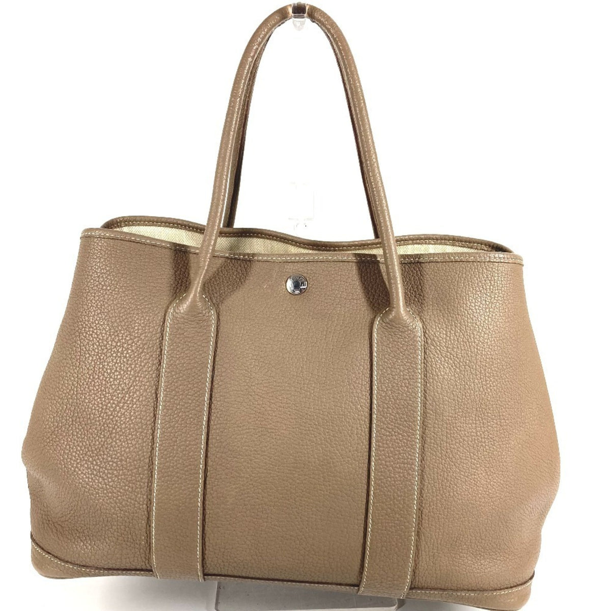 Hermes Beige Etoupe Gray Negonda Leather Handbag Shoulder Bag Tote Bag (Pre-Owned)