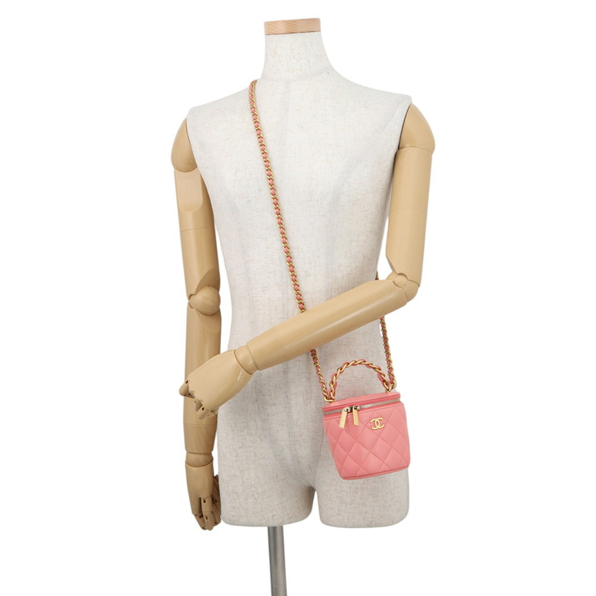Chanel Pink Leather Handbag Shoulder Bag Vanity Bag (Pre-Owned)
