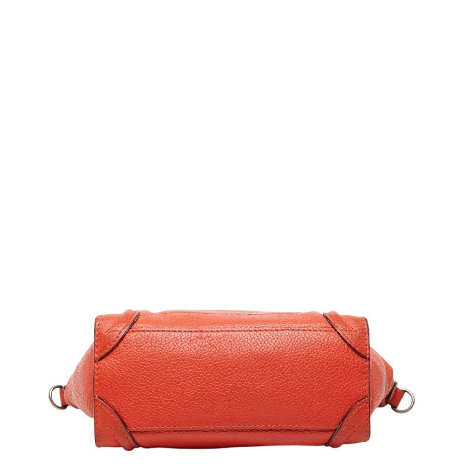 Celine Red Color Leather Handbag Shoulder Bag (Pre-Owned)