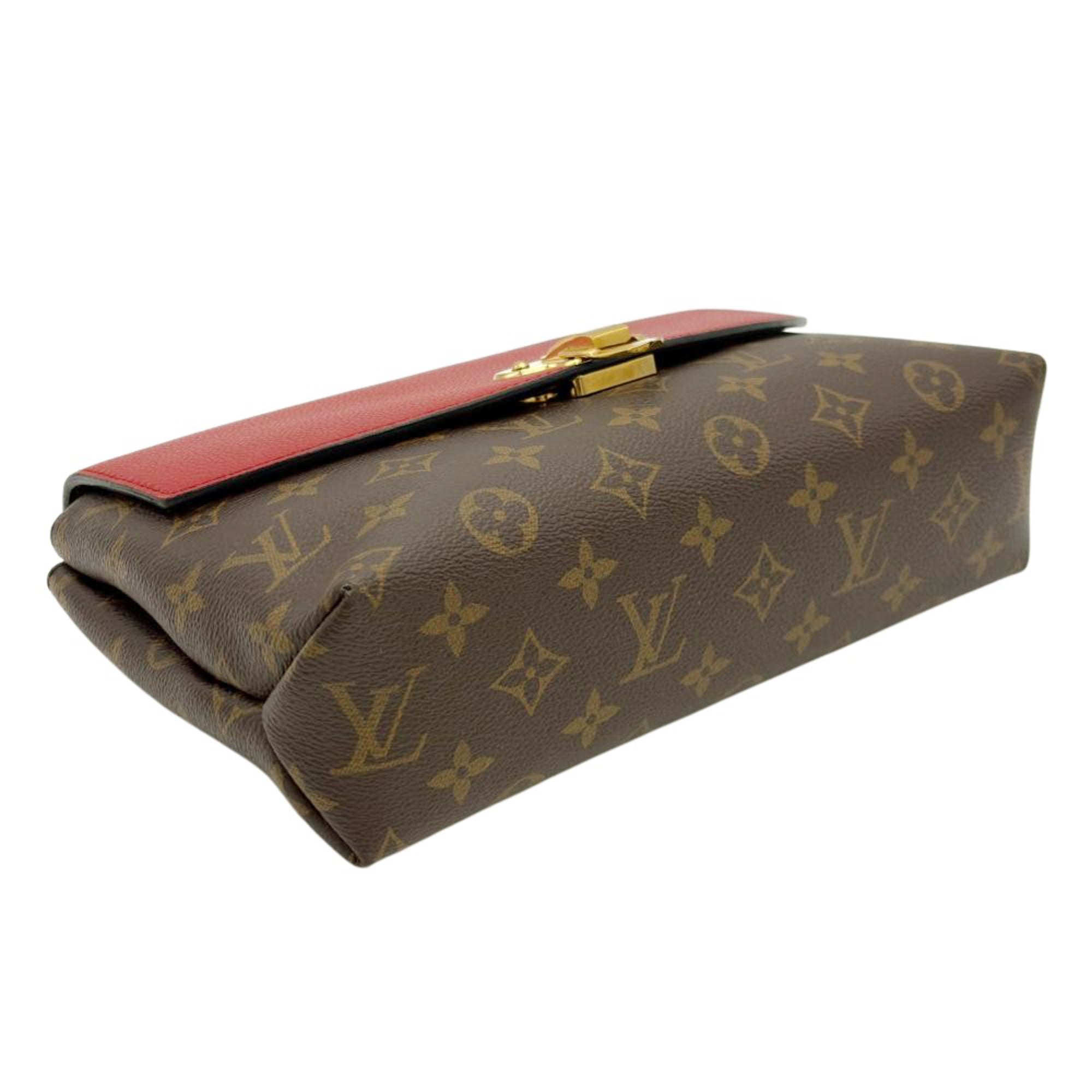 Louis Vuitton Brown Cerise Red Color Monogram Canvas Shoulder Bag (Pre-Owned)