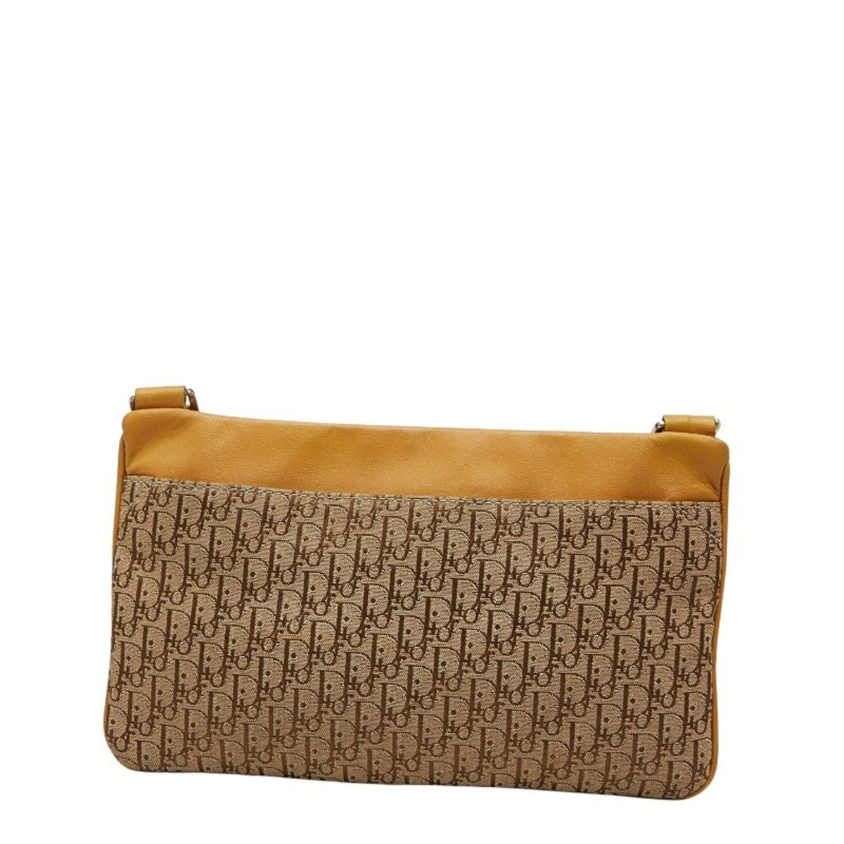 Christian Dior Trotter Beige Canvas Leather Shoulder Bag (Pre-Owned)