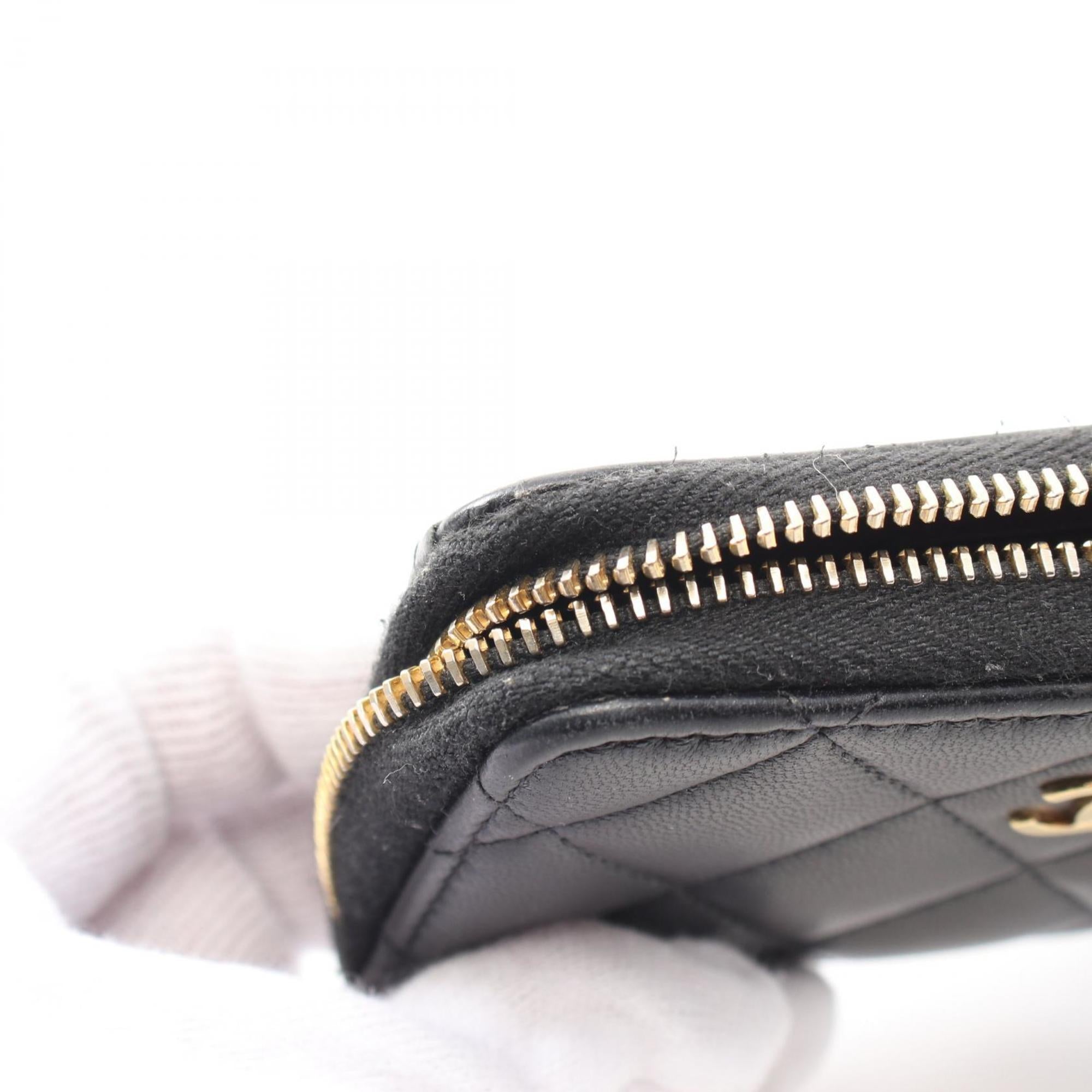 Chanel Black Leather Coin Purse/Coin Case (Pre-Owned)