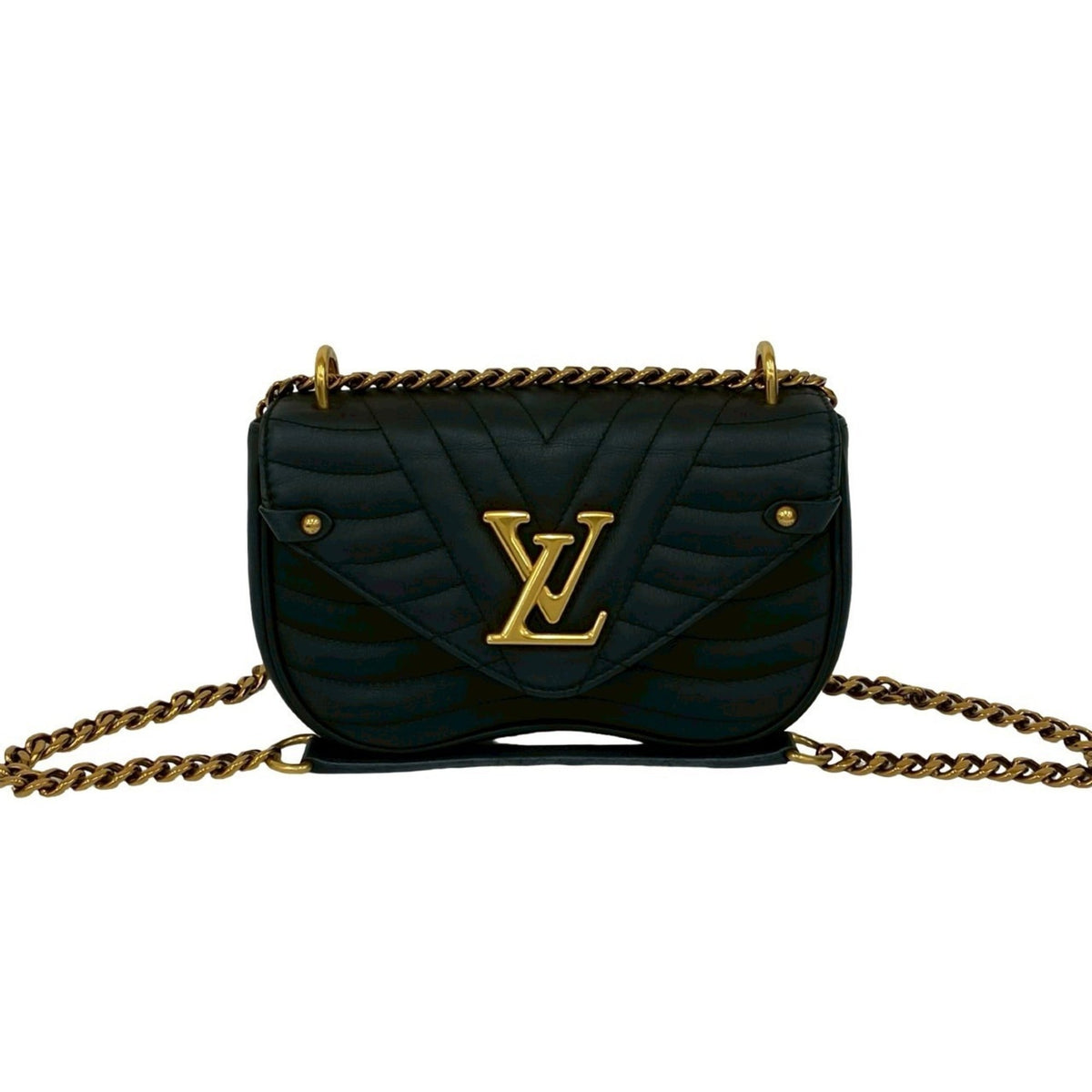 Louis Vuitton Black Leather Handbag Shoulder Bag (Pre-Owned)