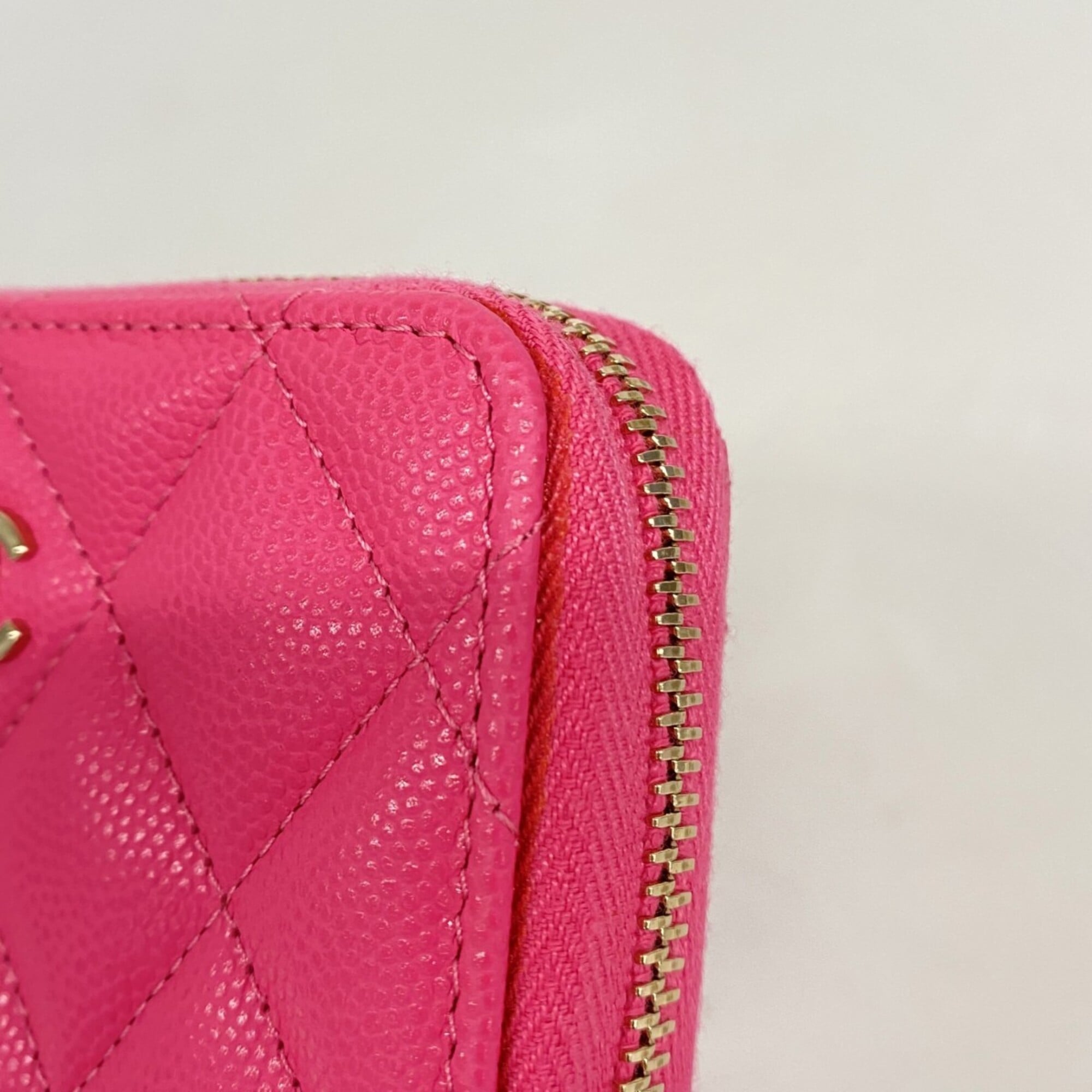 Chanel Pink Grained Calfskin Coin Purse/Coin Case (Pre-Owned)