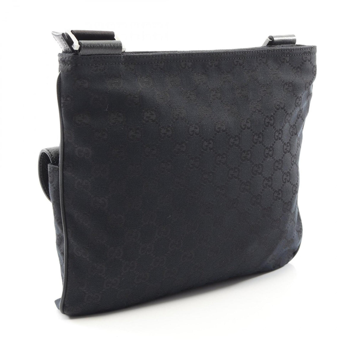Gucci Black Canvas Leather Handbag Shoulder Bag (Pre-Owned)