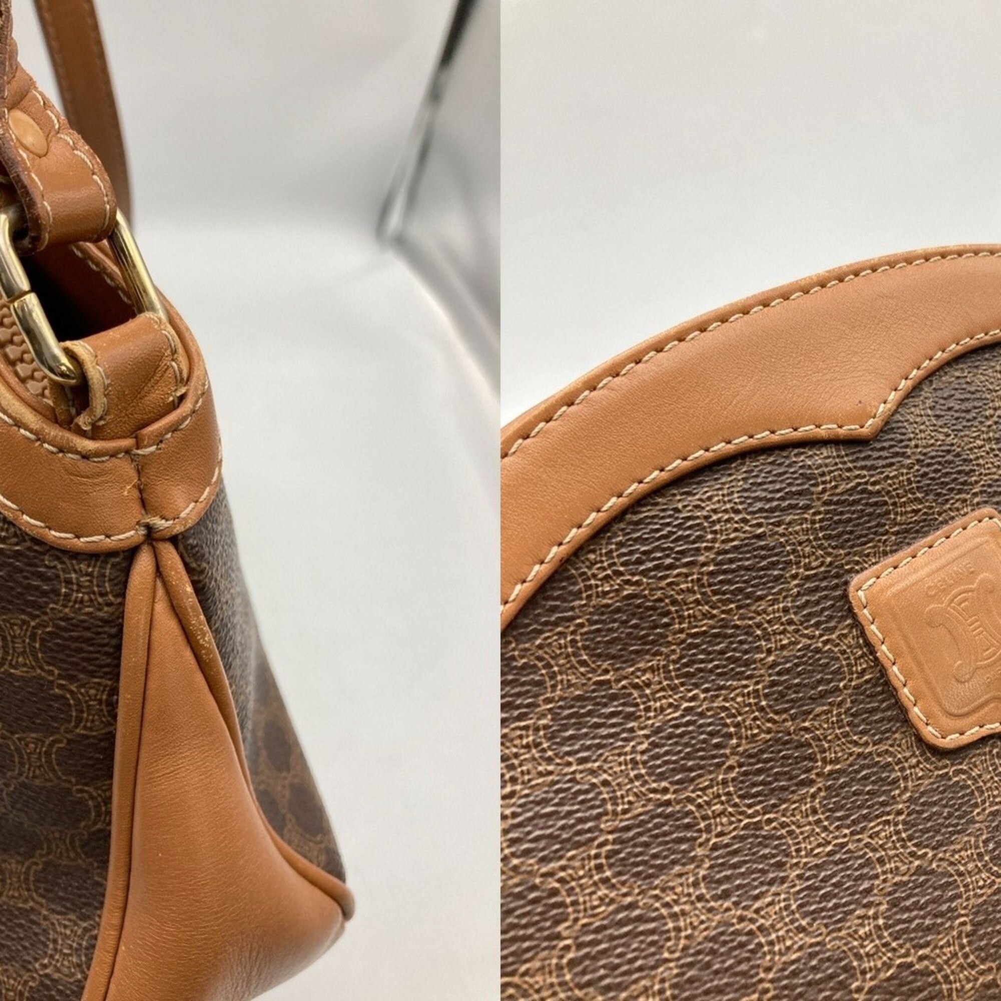 Celine Macadam Brown Pvc Leather Shoulder Bag (Pre-Owned)