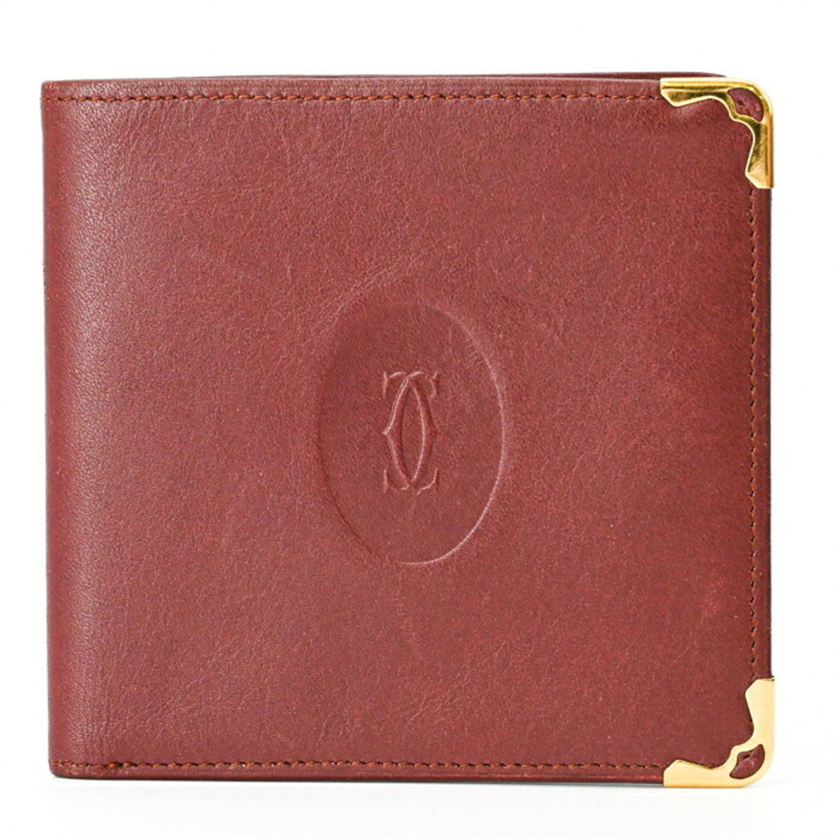 Cartier Must Bordeaux Leather Wallet (Bi-Fold) (Pre-Owned)
