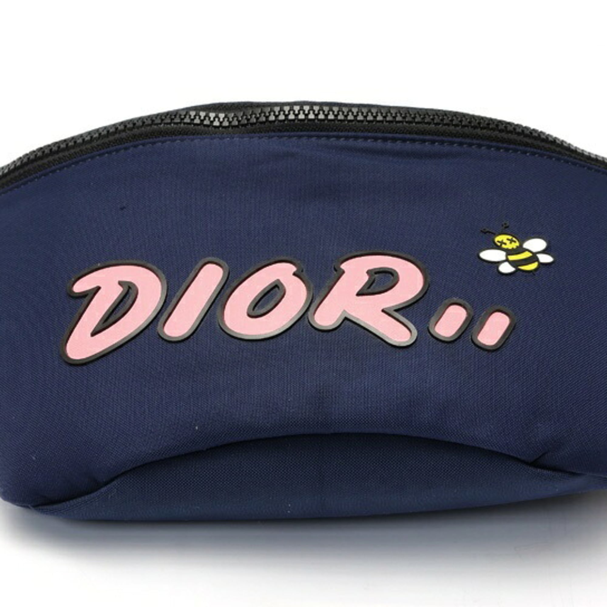 Christian Dior Navy Nylon Leather Fanny Pack (Pre-Owned)