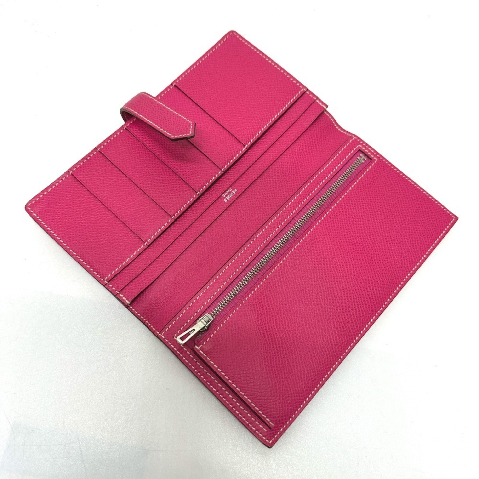 Hermes Pink Epsom Leather Long Wallet (Bi-Fold) (Pre-Owned)
