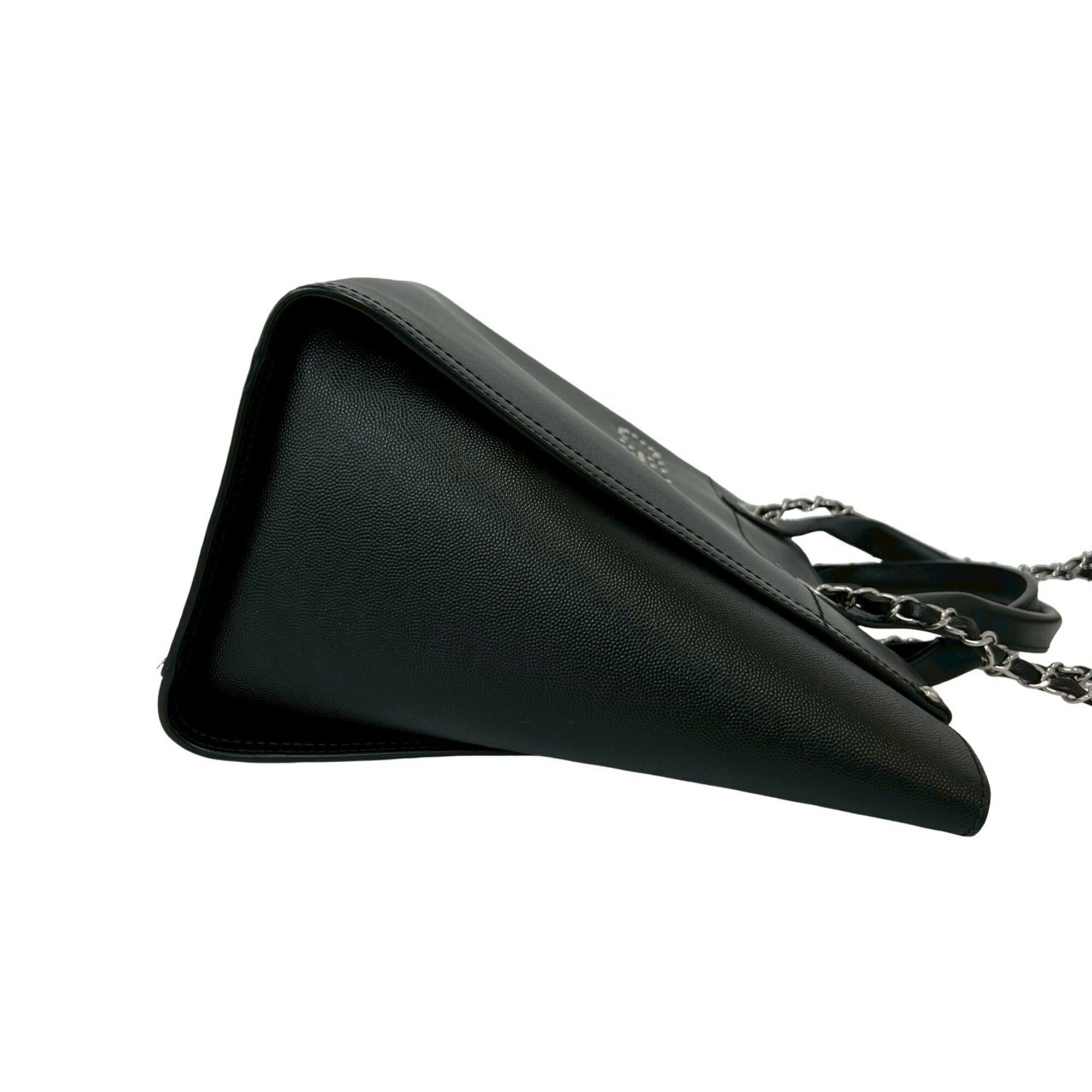 Chanel Black Grained Calfskin Handbag Tote Bag (Pre-Owned)