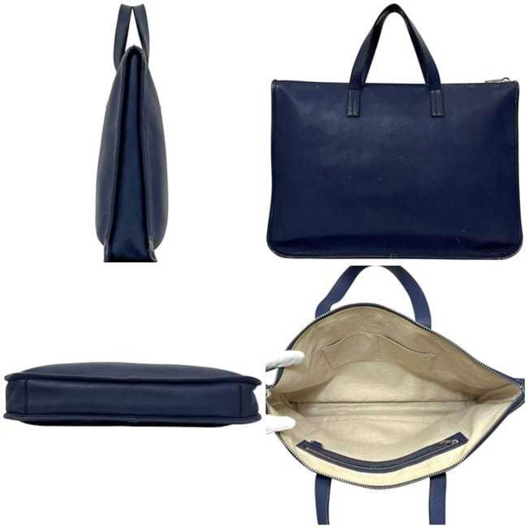 Loewe Navy Leather Briefcase (Pre-Owned)