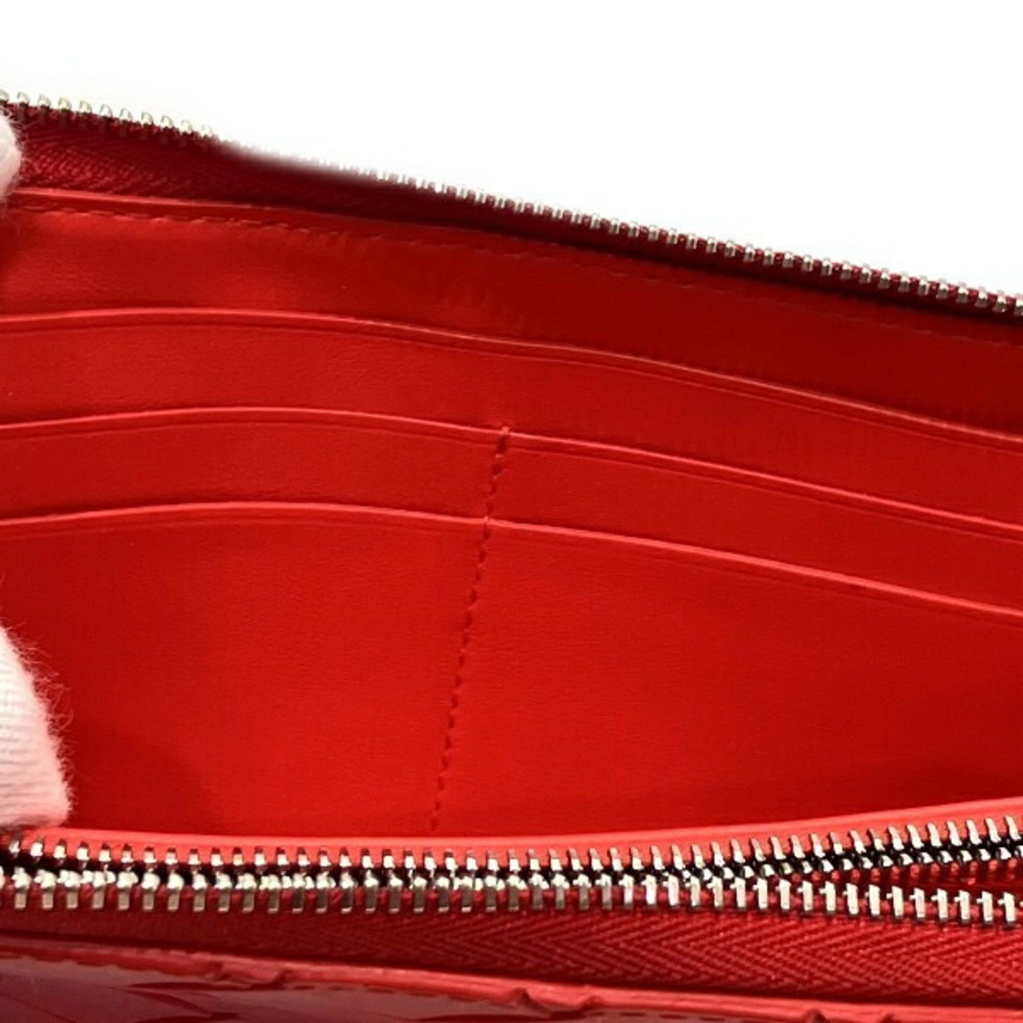 Bottega Veneta Intrecciato Red Color Elastane Cotton Polyester Long Wallet (Bi-Fold) (Pre-Owned)