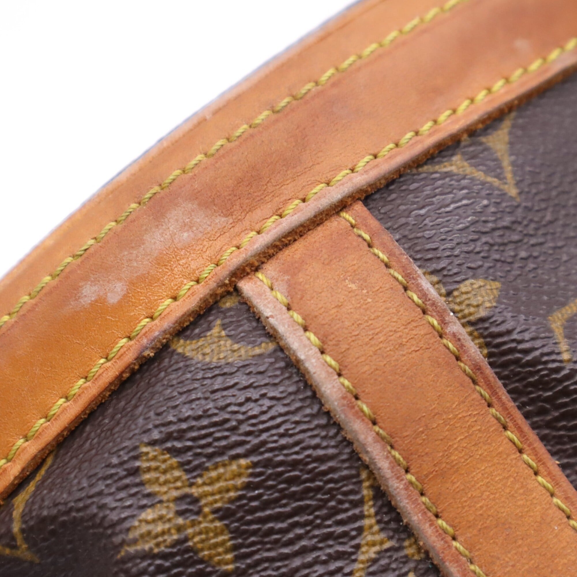 Louis Vuitton Monogram Beige Brown Coated Canvas Leather Handbag (Pre-Owned)