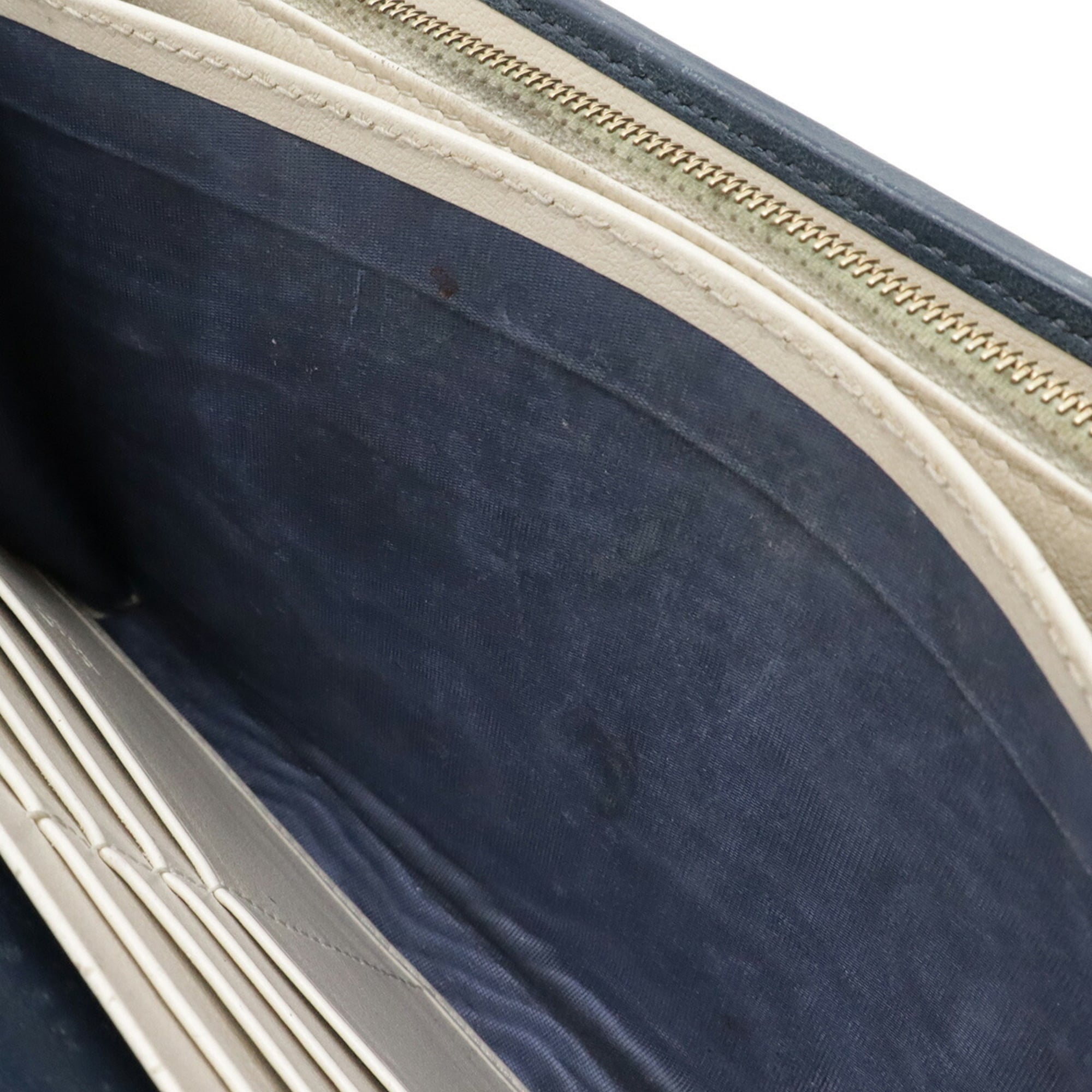 Gucci Gg Marmont Ivory Navy Leather Clutch Bag Pochette Shoulder Bag (Pre-Owned)