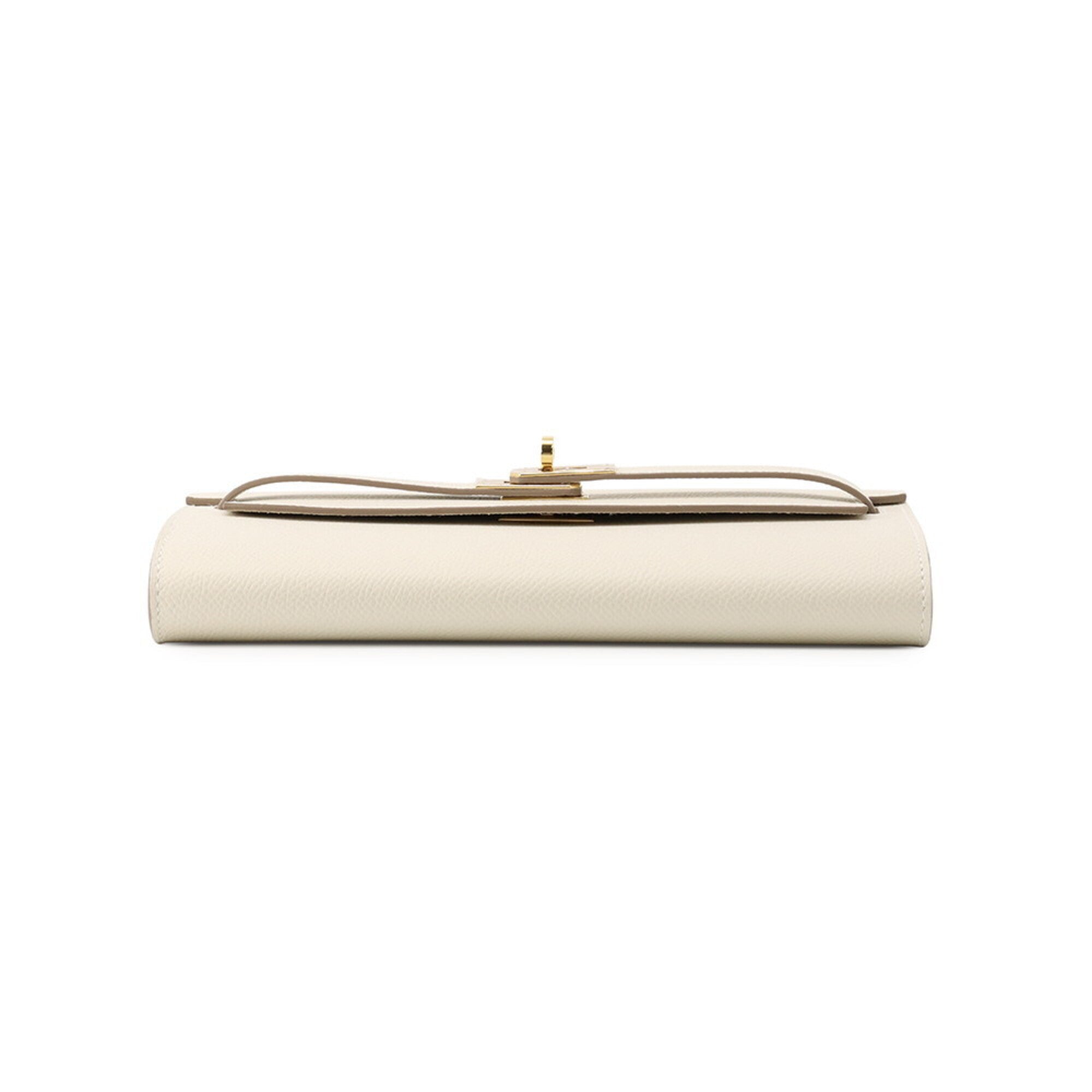 Hermes Cream Ivory Epsom Leather Chain/Shoulder Wallet (Pre-Owned)