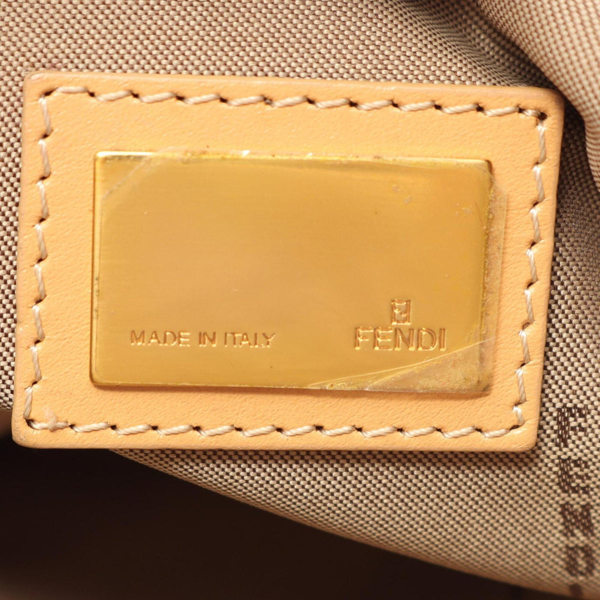 Fendi Beige Canvas Leather Handbag (Pre-Owned)