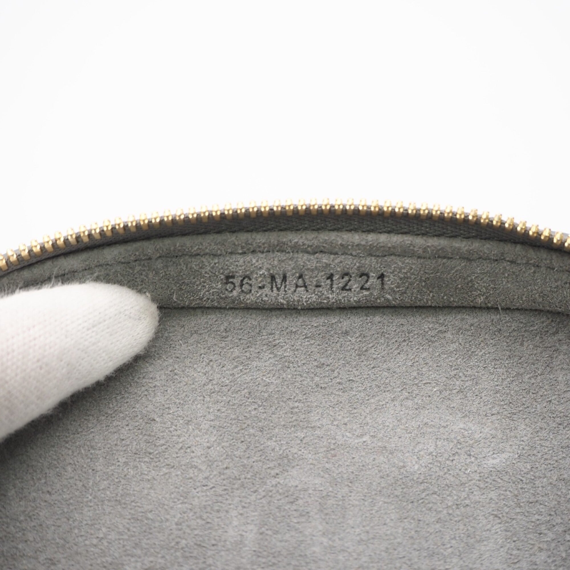 Christian Dior Lady Dior Gray Leather Shoulder Bag Vanity Bag (Pre-Owned)